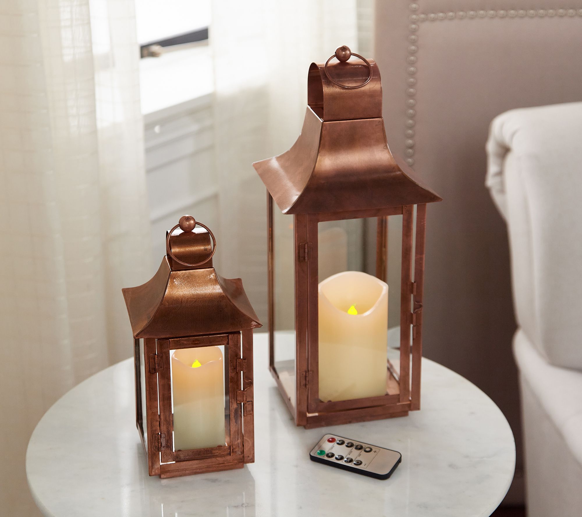 Bright Bazaar by Will Taylor Set of 2 Metal Lanterns w/ Pillar Candles