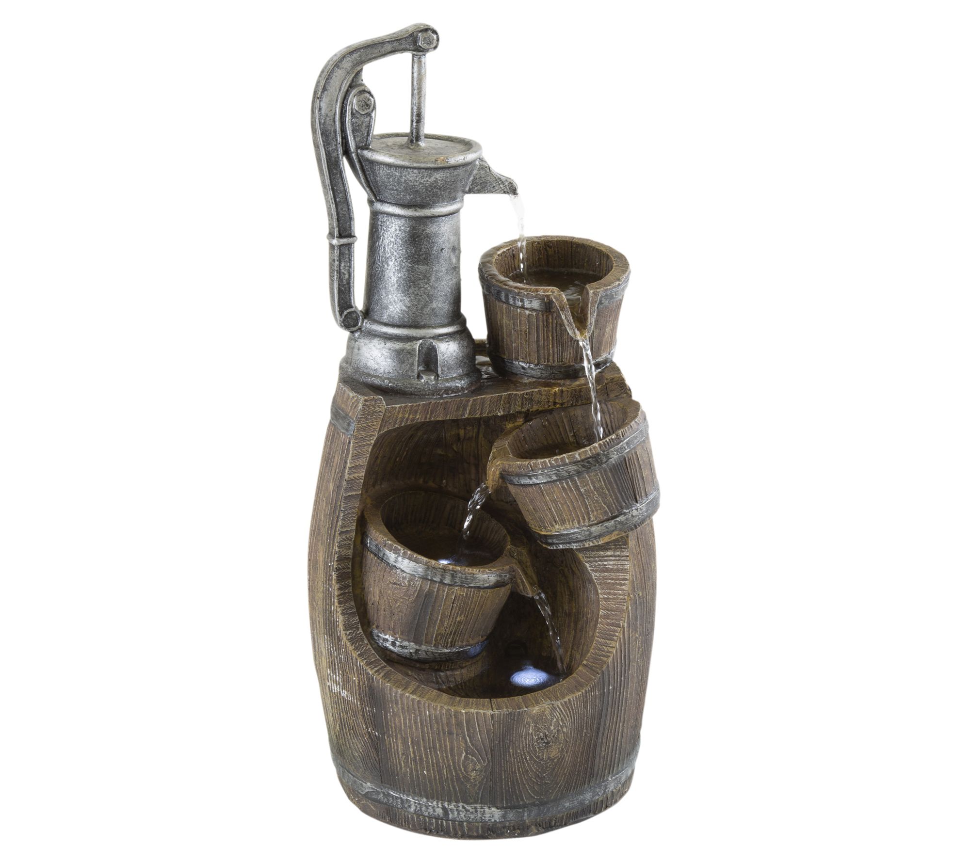 Old Fashion Hand Pump Fountain- 4-Tier LED Lights