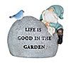 Exhart Solar Gnome Life Bird Garden Stone
