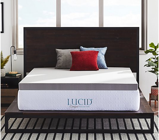 Lucid Comfort Collection 4" Bamboo Charcoal Topper - Full