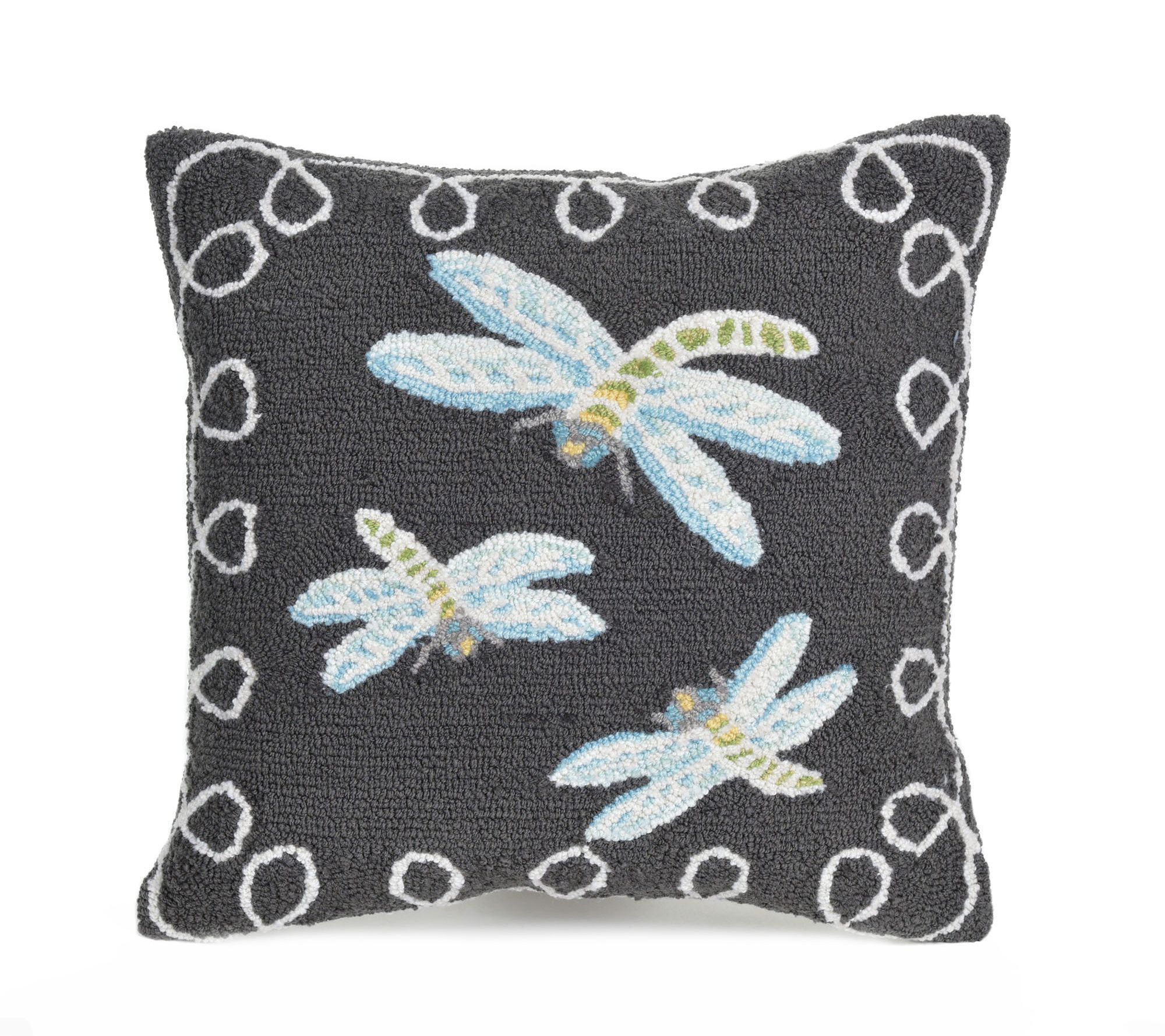 Liora Manne Frontporch Dragonfly In/Out Midnight 18" x 18"