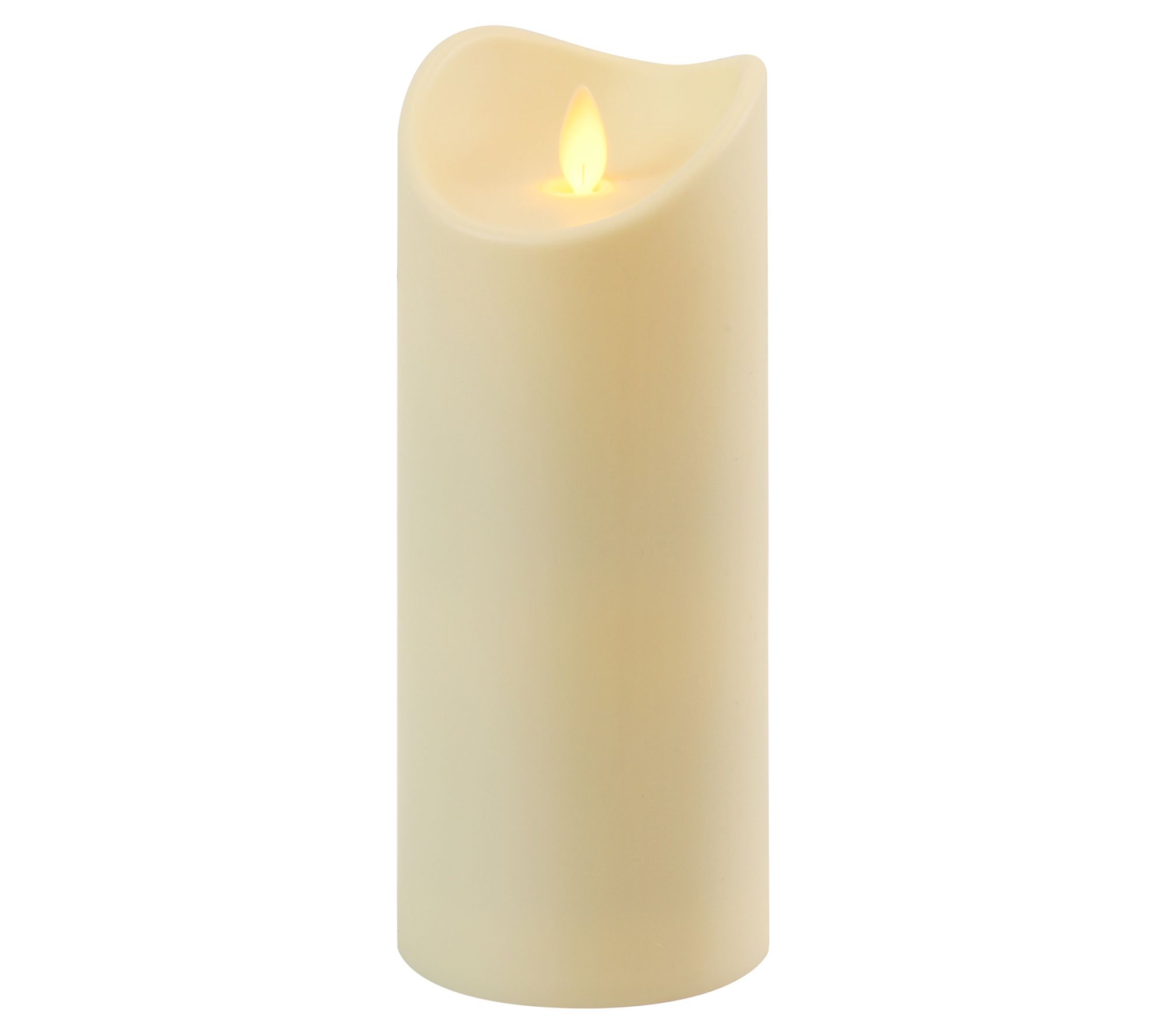 LumaBase B/O 12 " Cream Pillar Candle With Mov Ing Flame - QVC.com