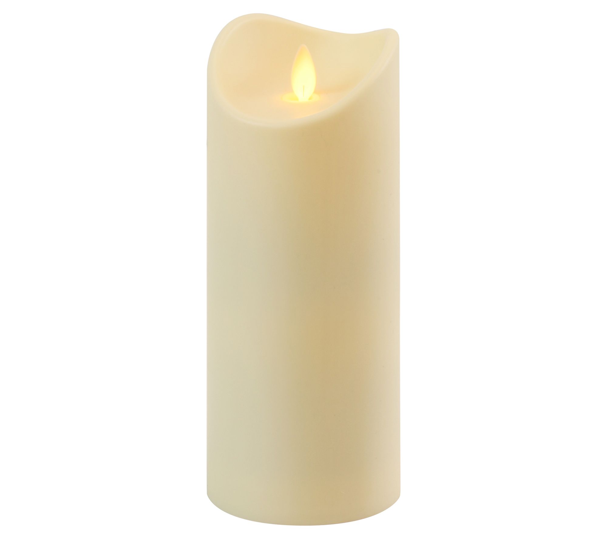 LumaBase B/O 12 " Cream Pillar Candle with Mov ing Flame