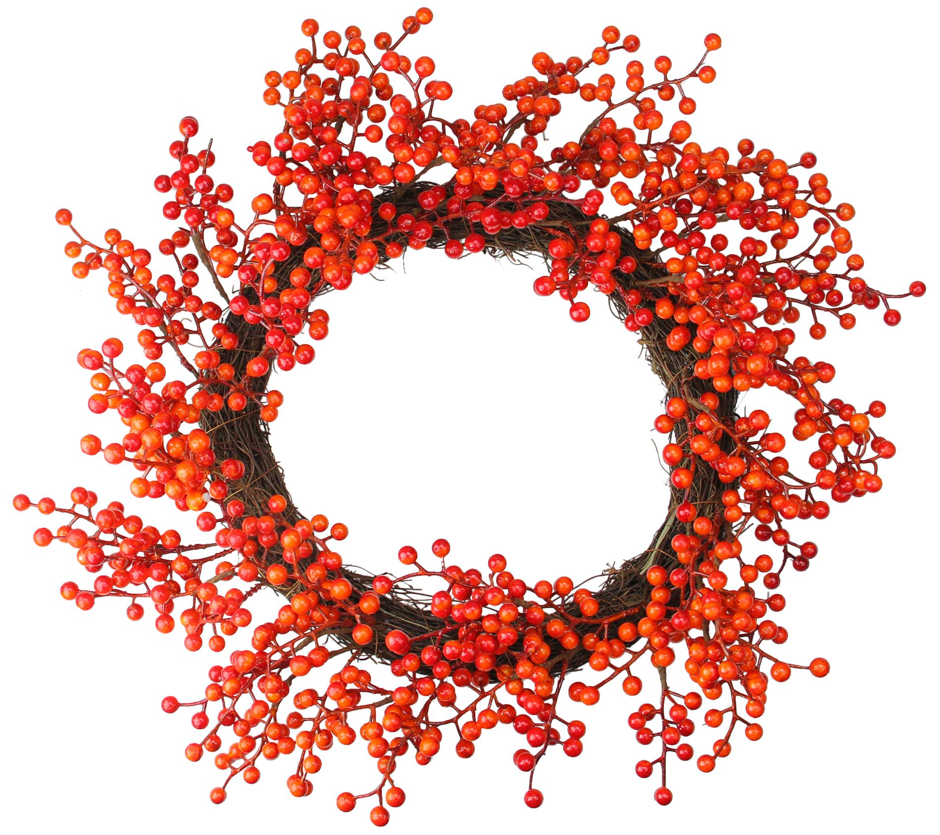 Northlight Red and Orange Berry Thanksgiving Wreath - 18"