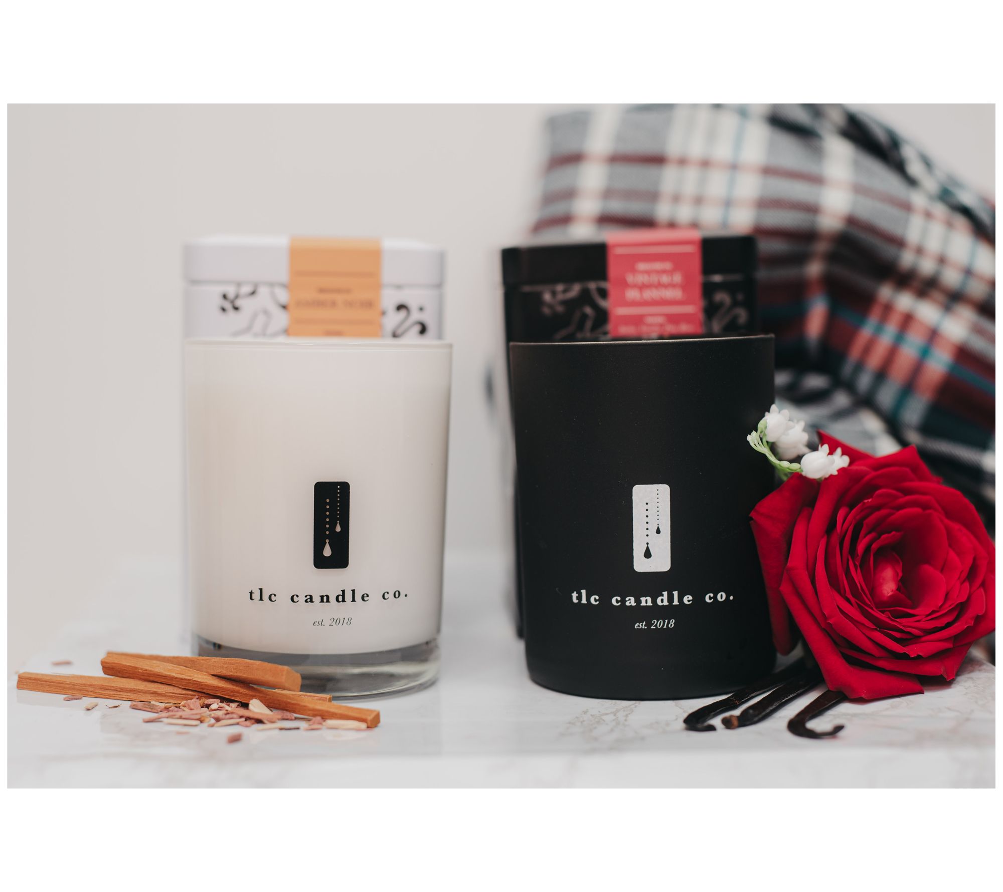 TLC Candle Co. Set/2 Home Sweet Home Luxury 2Wick Candle Du