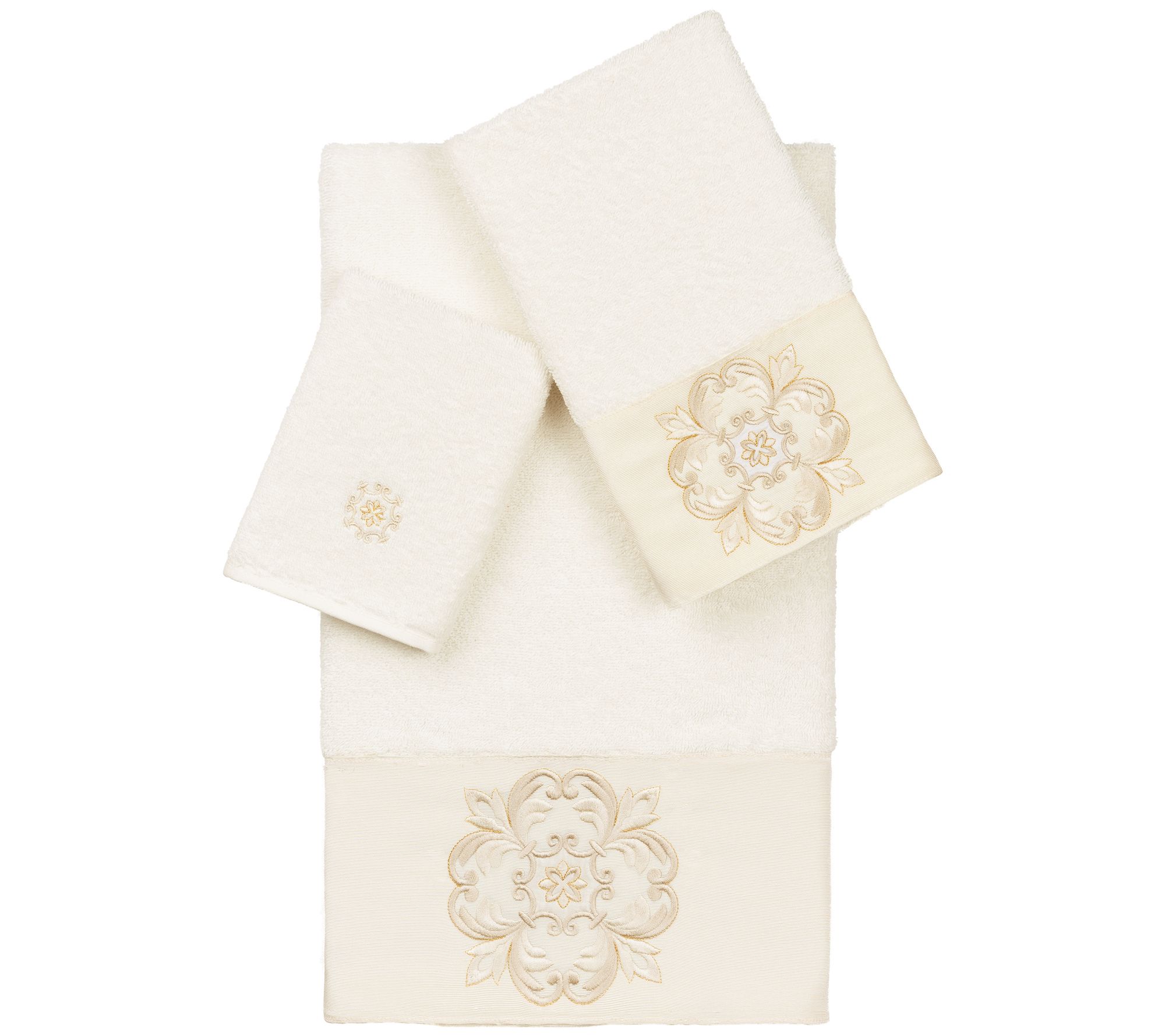 Linum Home Textiles Alyssa 3PC Embellished Towel Set