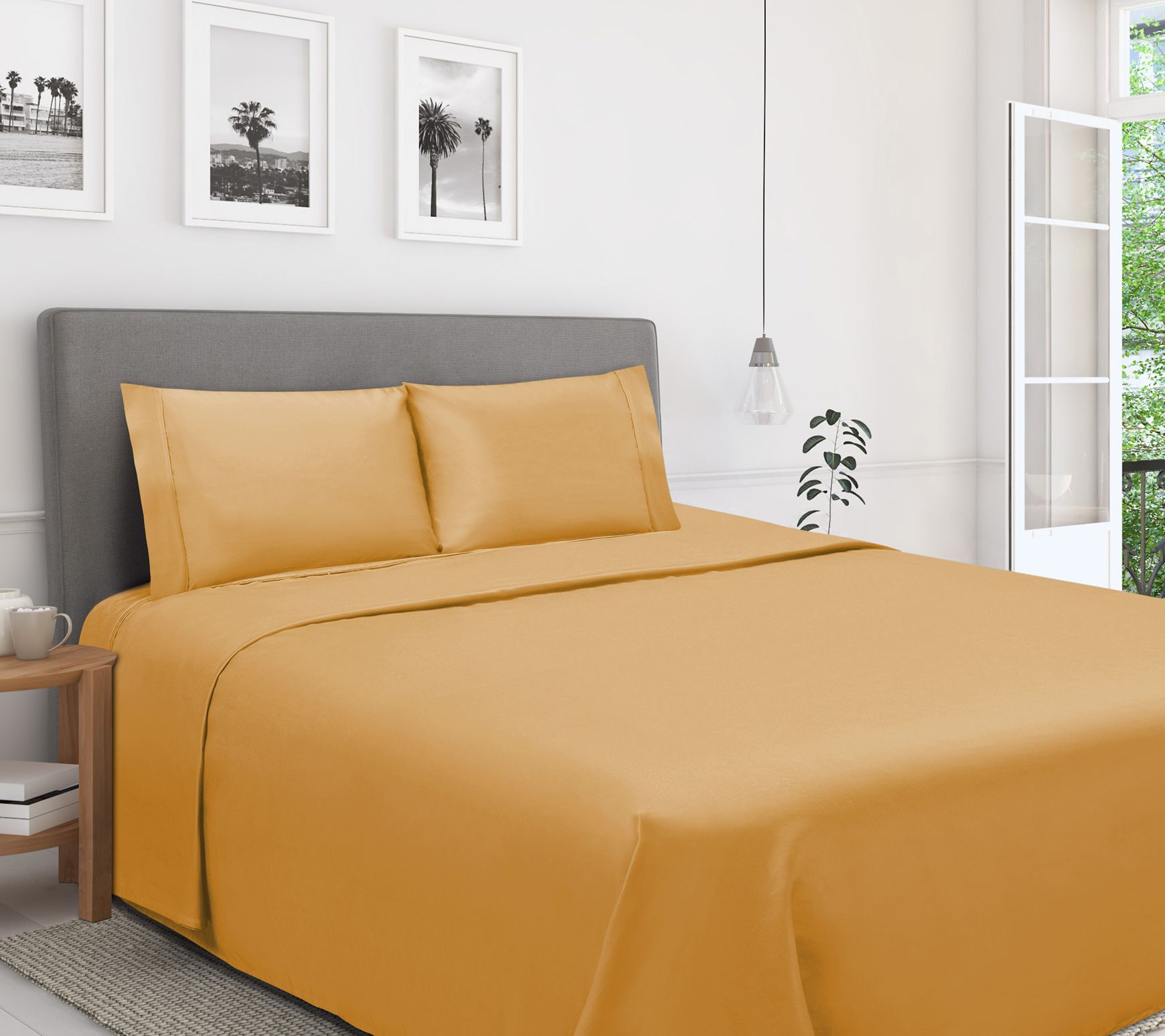 Superior 1200 -TC Egyptian Cotton 4-Piece Sheet Set Cal King