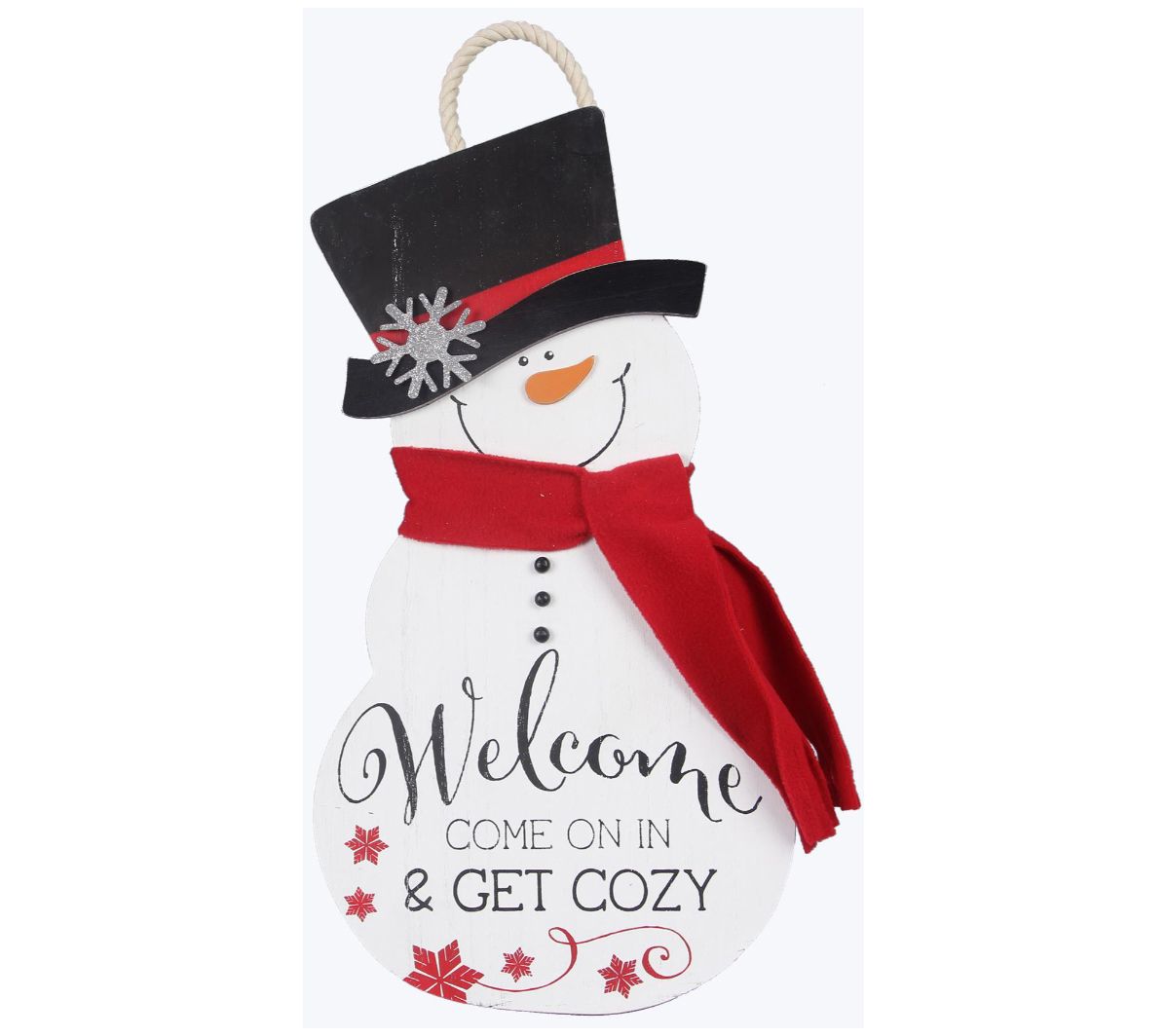Young's Wood Snowman Wall Sign With Knitted Sca rf, Set of 2 - QVC.com