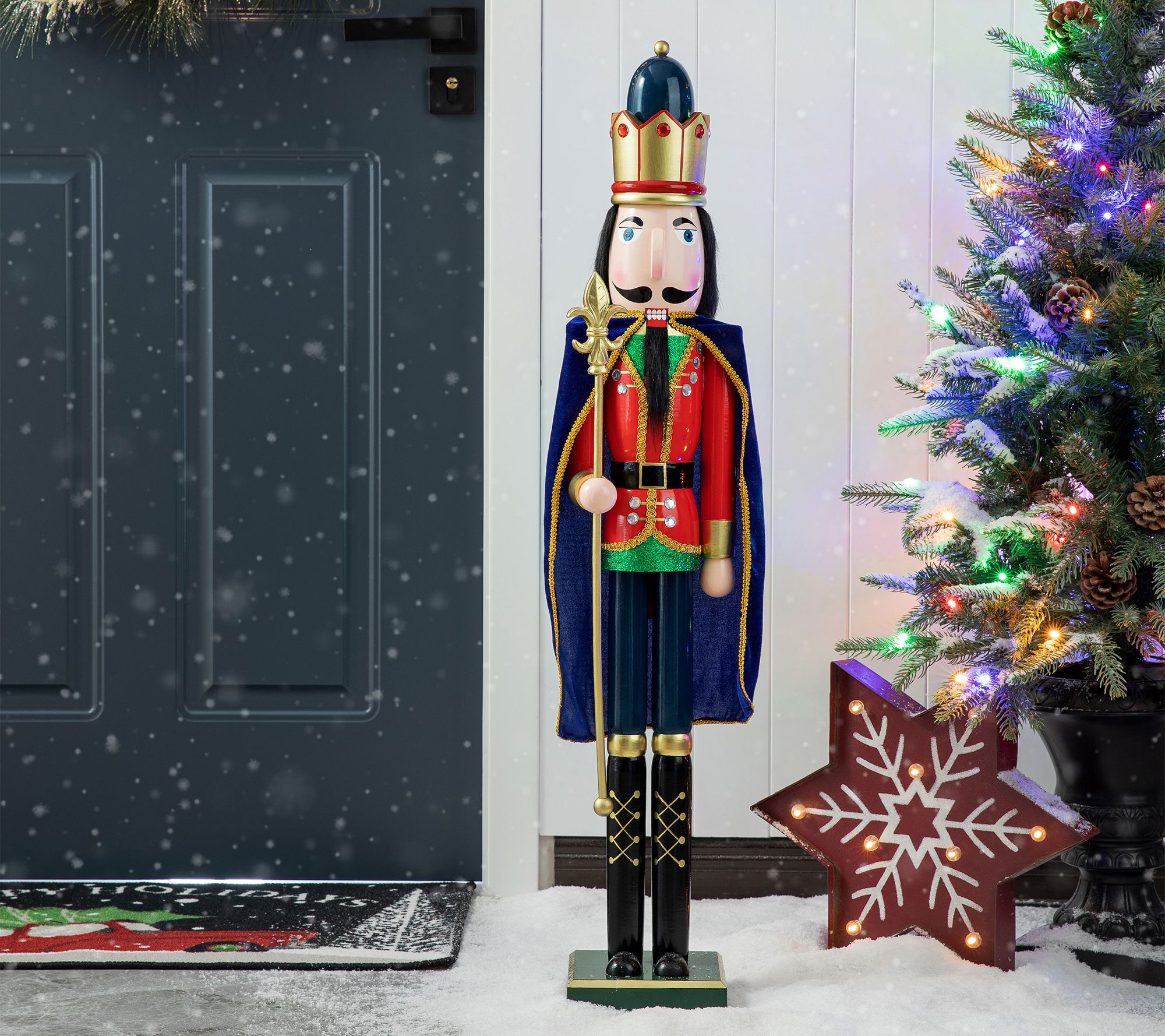 Glitzhome 36" Indoor Outdoor Christmas King Nutcracker