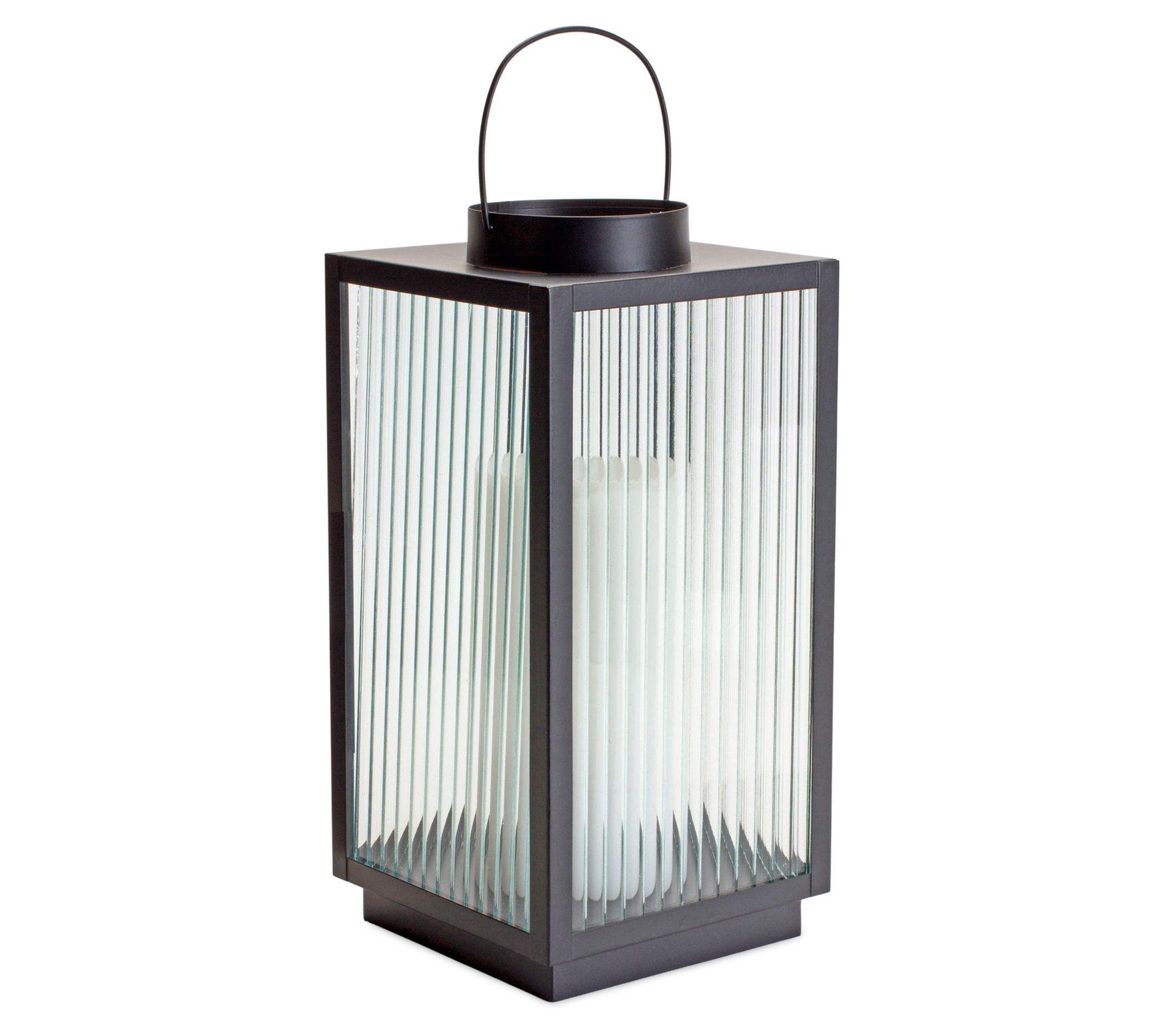 Melrose International Beveled Glass Lantern w/I ron Metal Fram - QVC.com