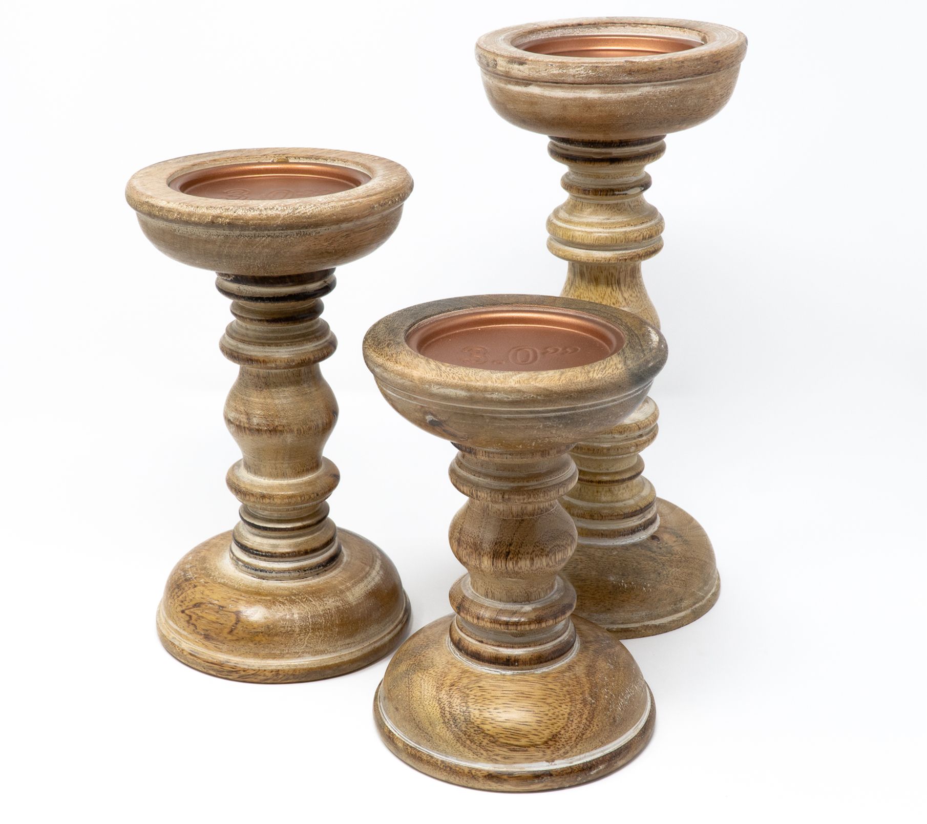 Set of (3) Dual-Sided Pillar Candle Holders by Greystone Home
