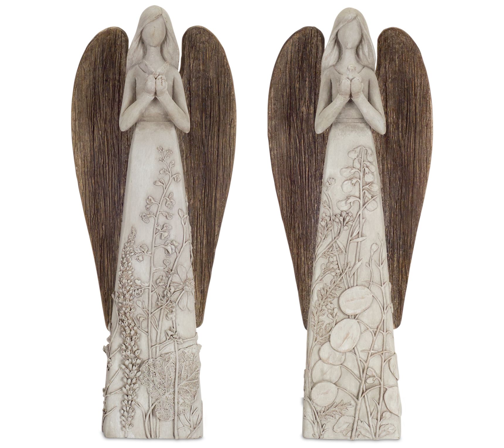 Melrose Floral Design Angel with Bird - Set of Two