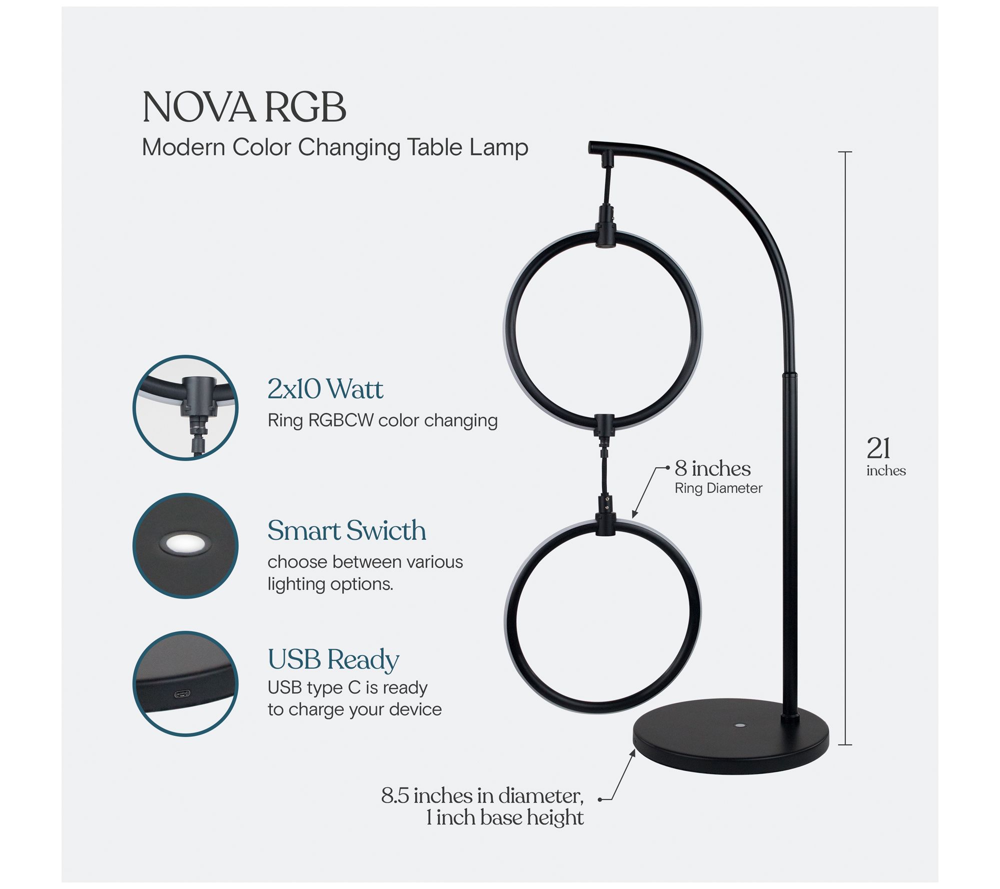 Brightech Nova RGB 24" LED Desk Lamp