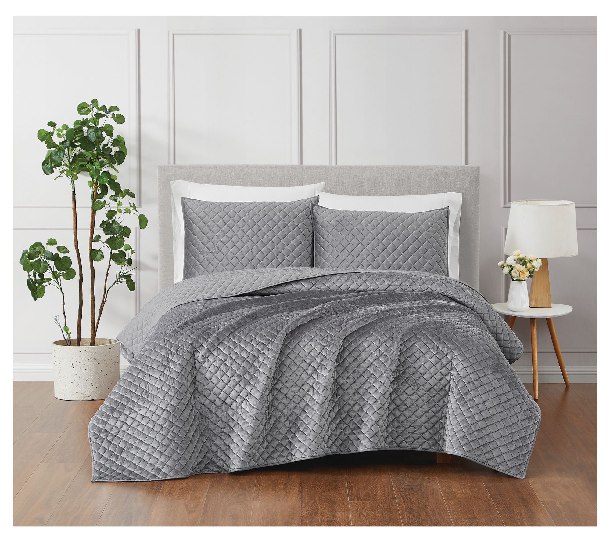 Royal Velvet 2pc Diamond Velvet Twin/Twin XL Quilt Set