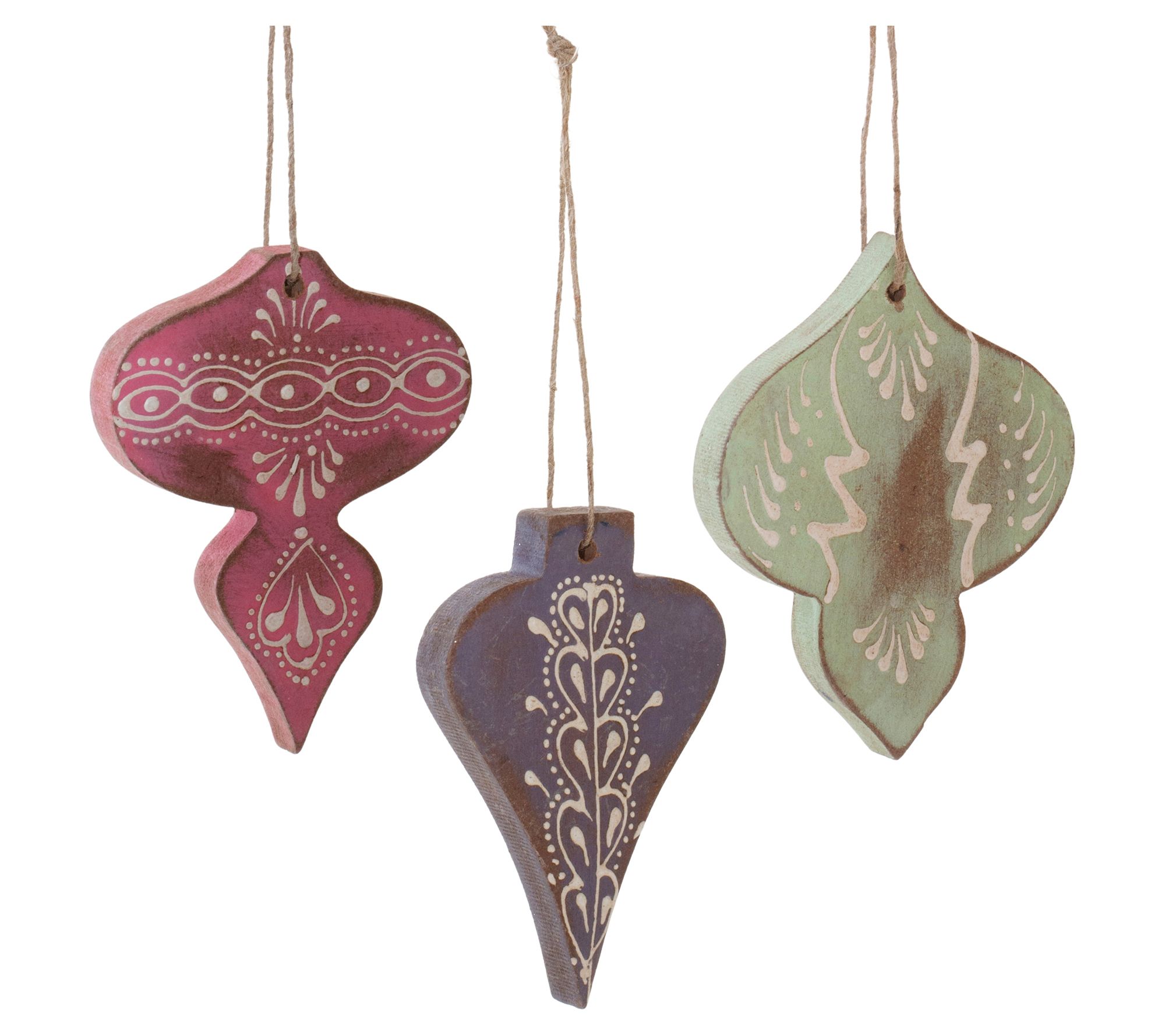 Melrose Wood Finial Ornament (Set of 6)