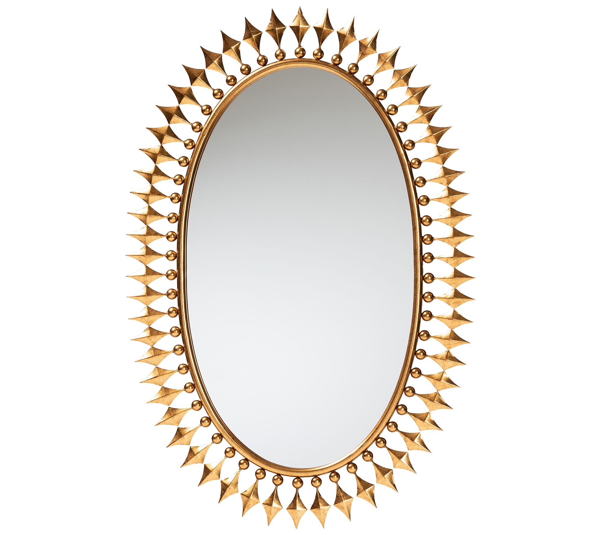 Baxton Studio Rogier Antique Goldleaf Metal Accent Wall Mirror