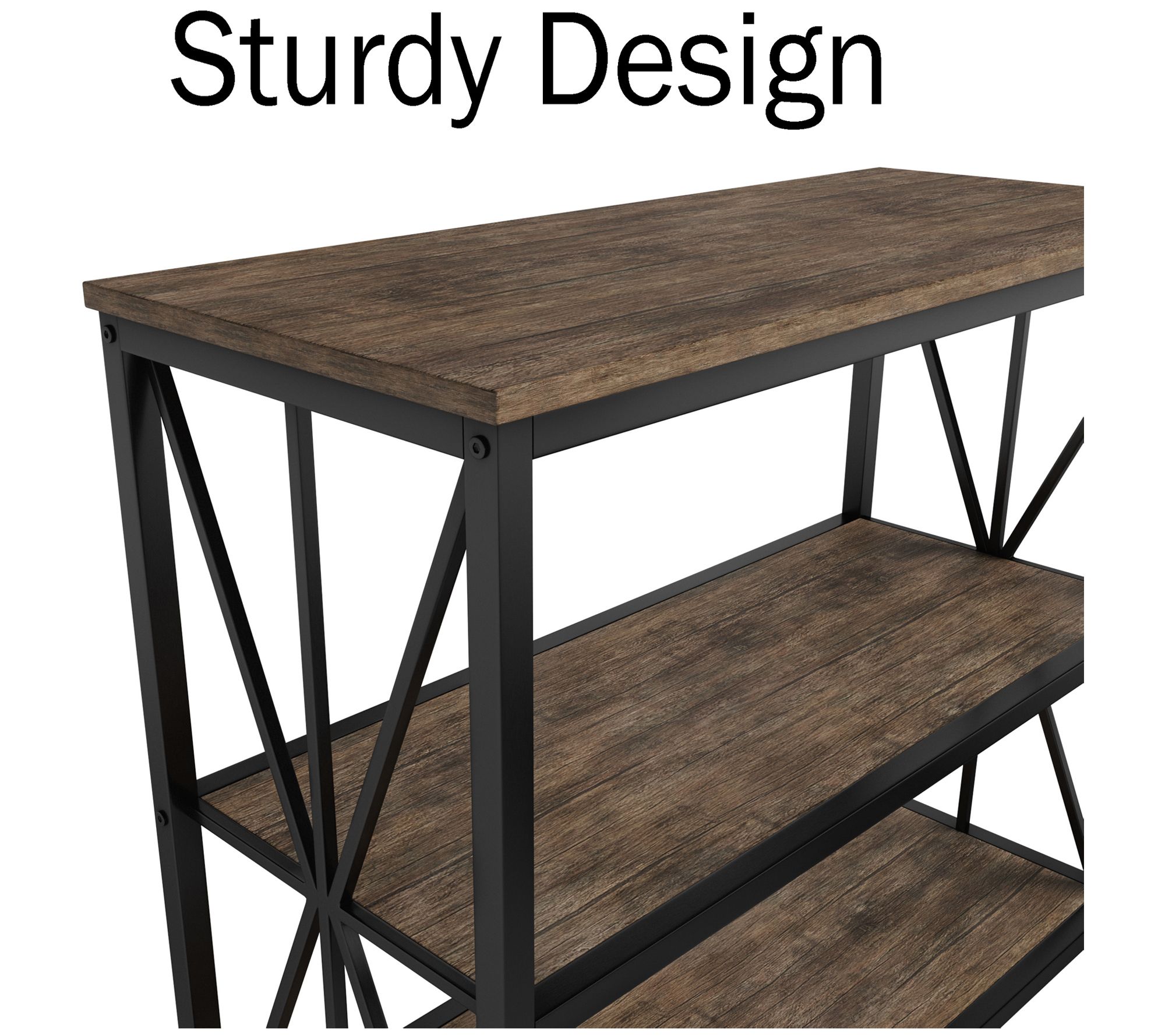 Lavish Home 2 Industrial Style Wooden 3Tier Bookshelf Set