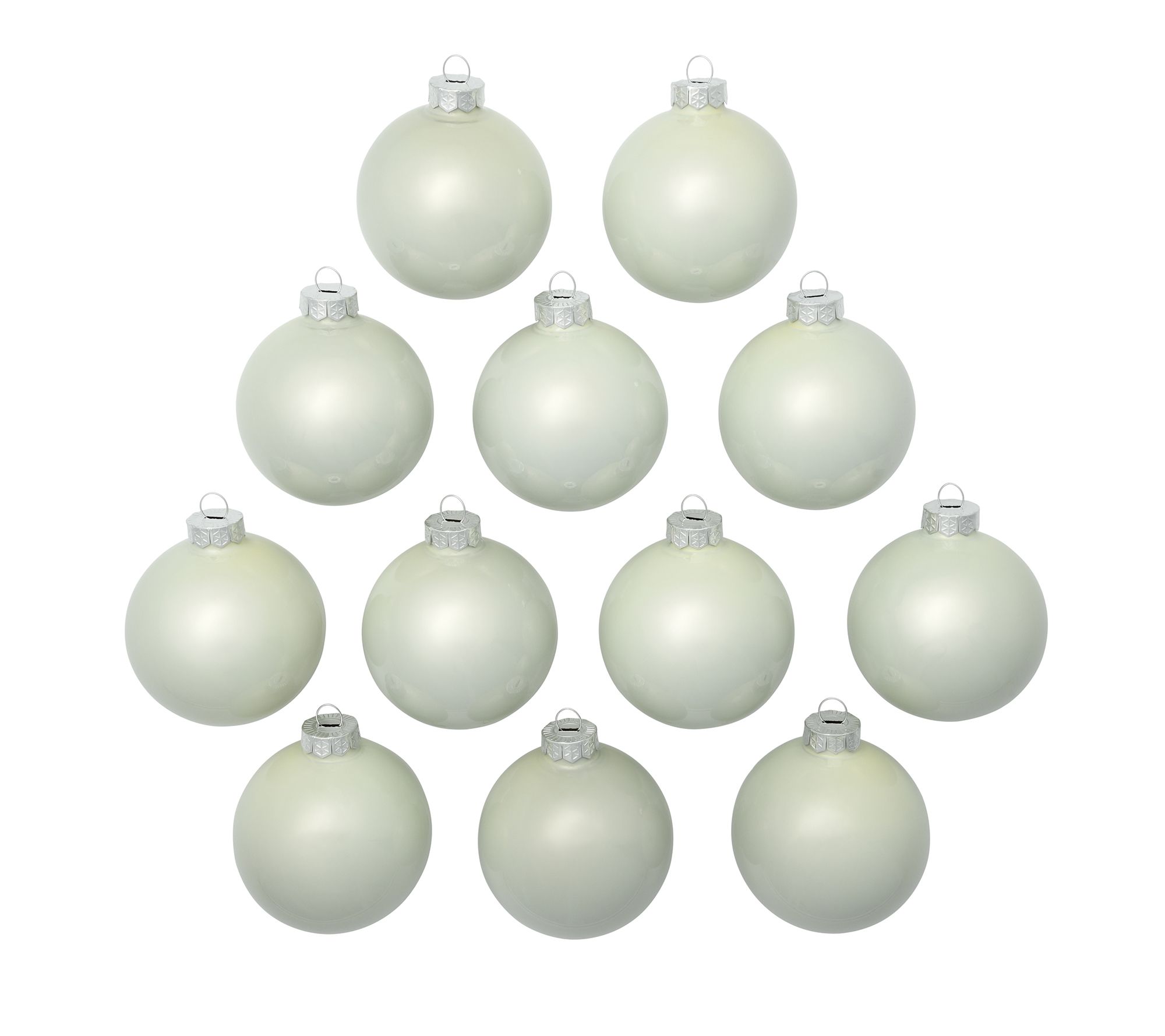 Whitehurst Set of (12) 2.75" Pearl Finish GlassOrnament