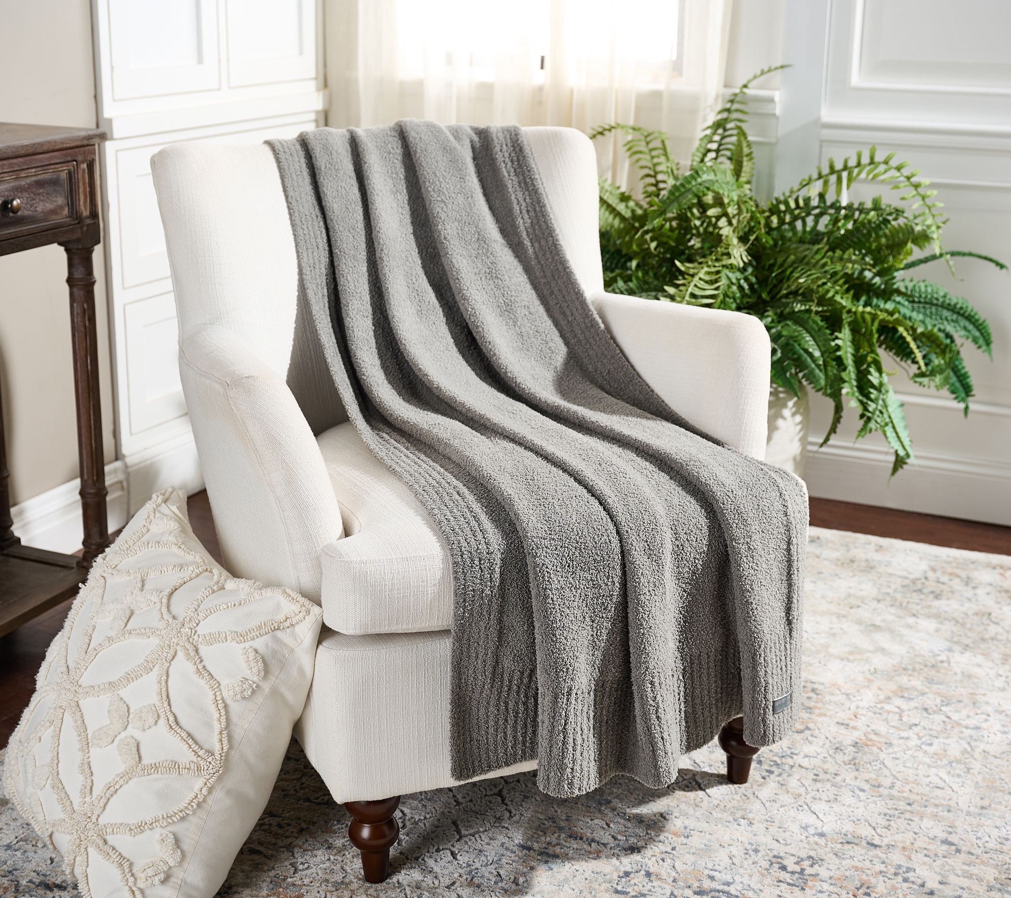 Barefoot Dreams CozyChic 45x60 Stacked Rib Border Blanket