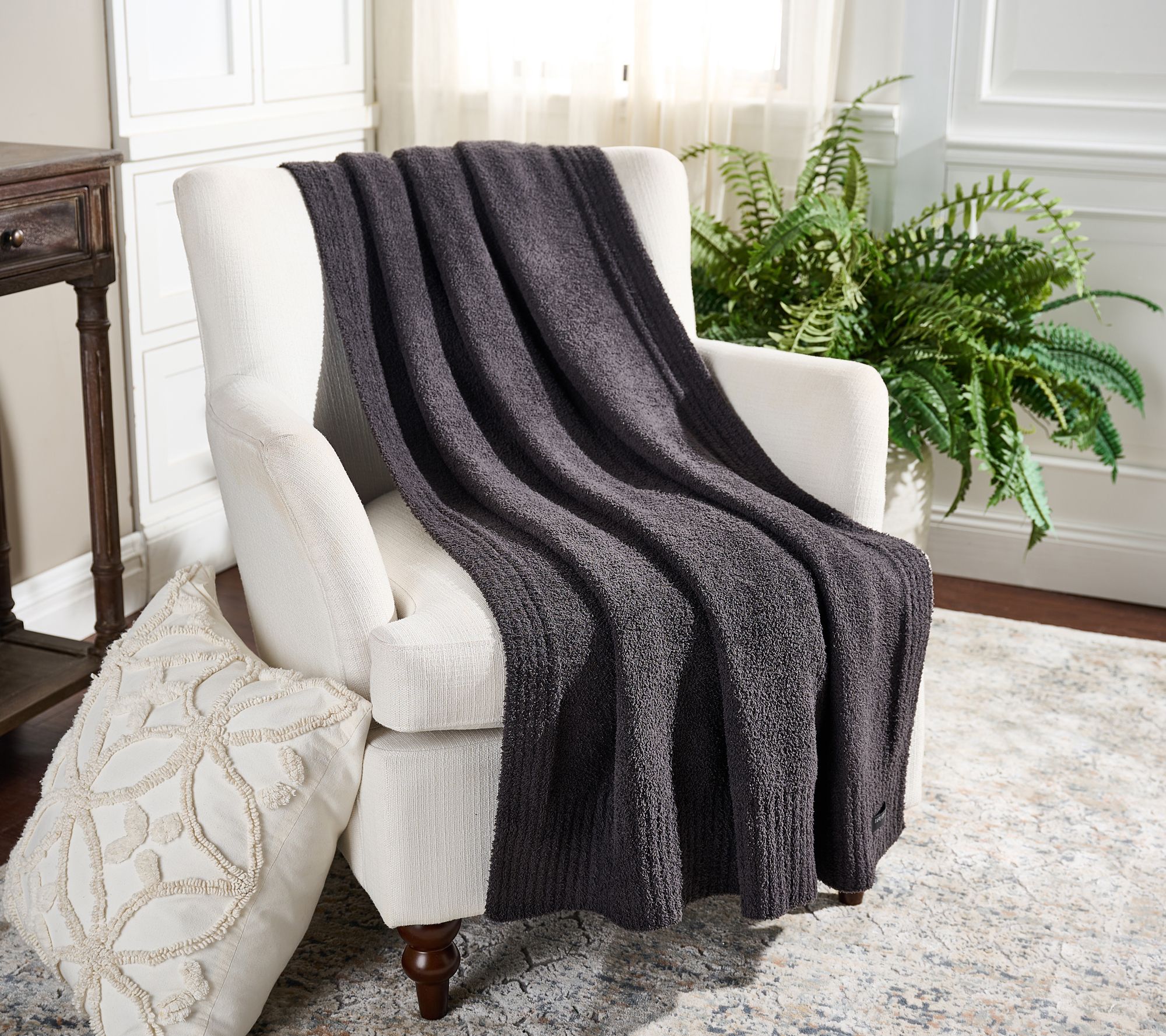 Barefoot Dreams CozyChic 45x60 Stacked Rib Border Blanket