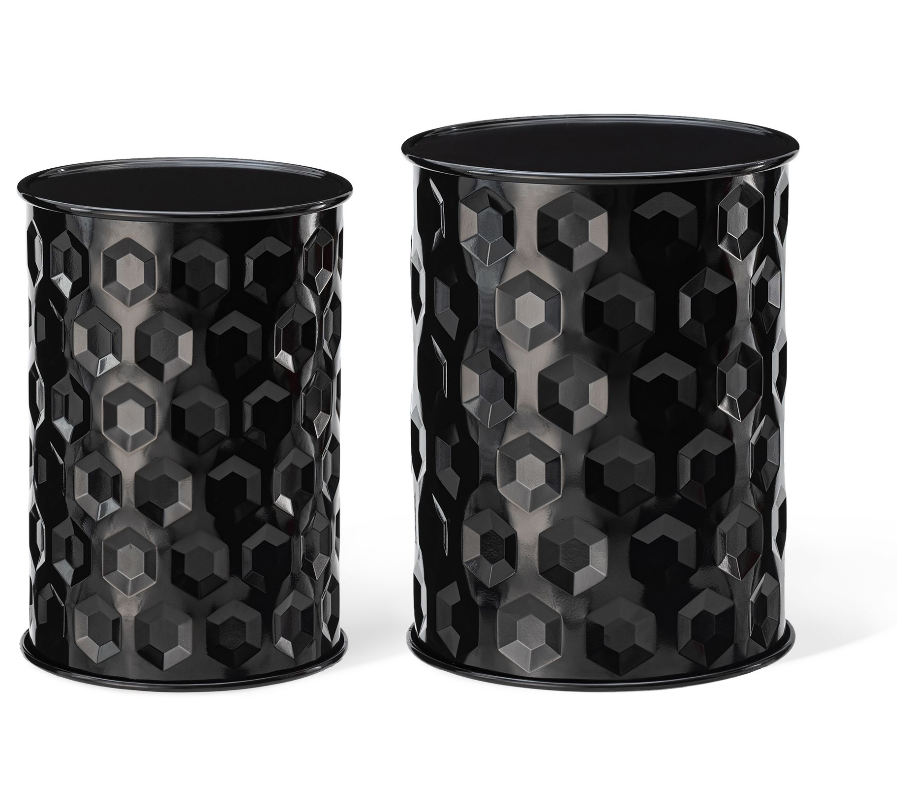 Glitzhome Set o f 2 Embossed & Textured Metal Garden Stools