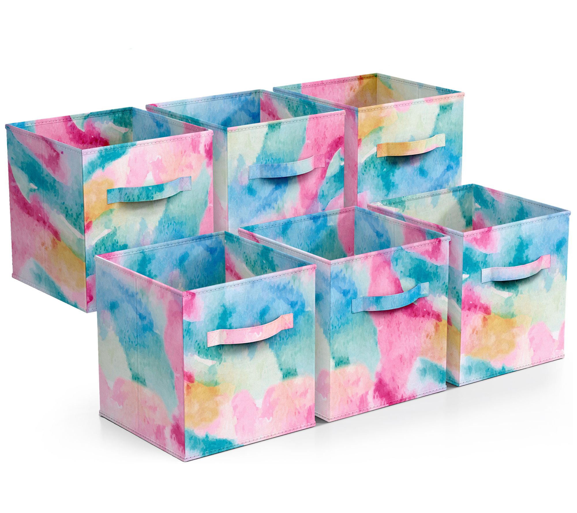 Sorbus 6 Pack Tie Dye Foldable Storage Cubes with Handles