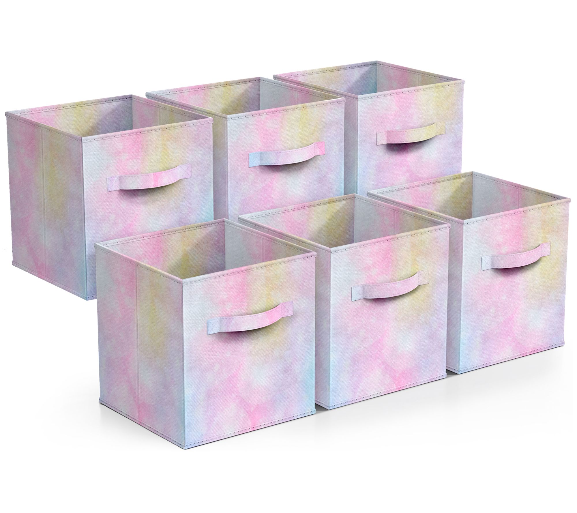 Sorbus 6 Pack Tie Dye Foldable Storage Cubes with Handles