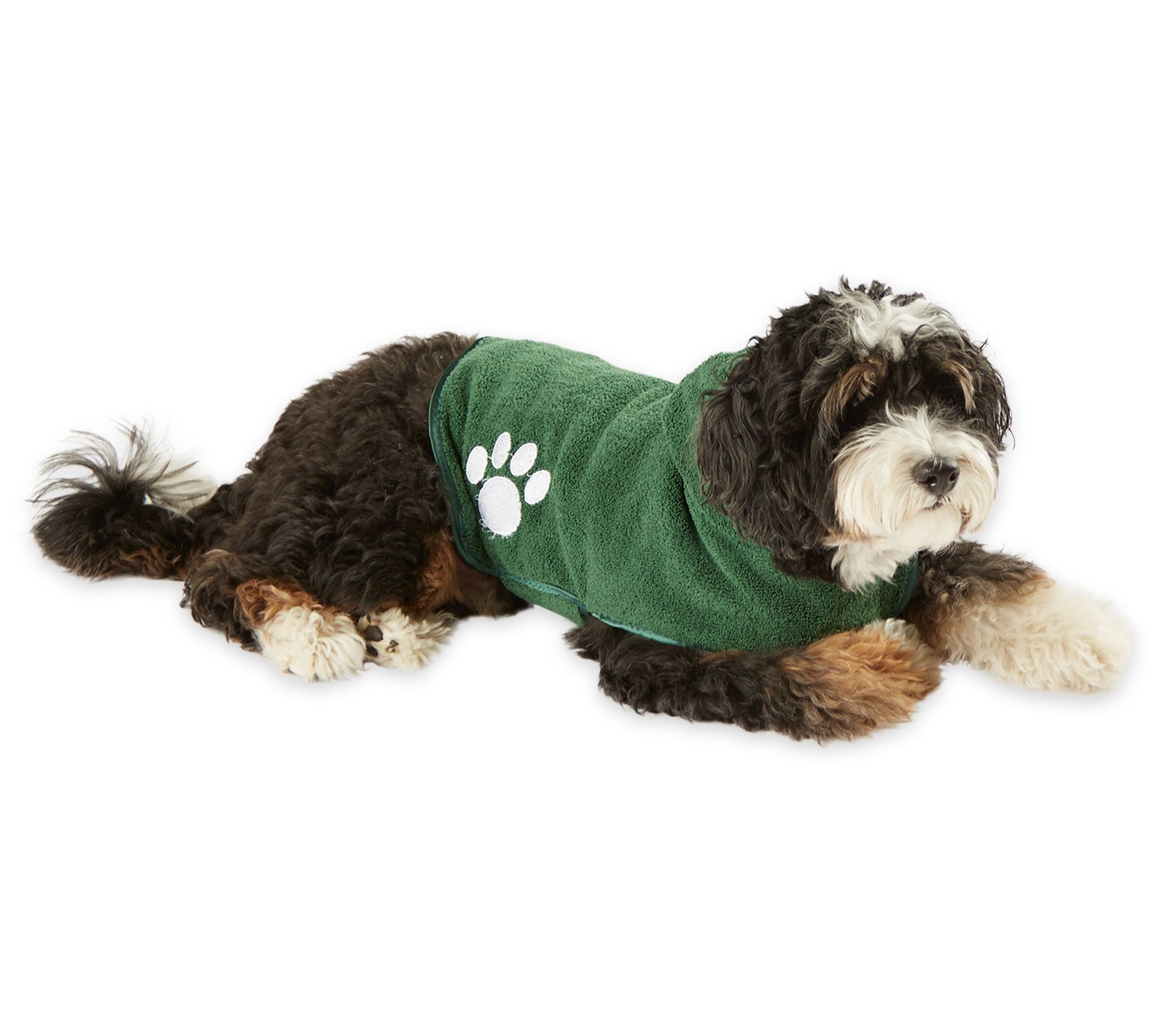 Bone Dry Embroidered Paw Pet Robe -Small - QVC.com