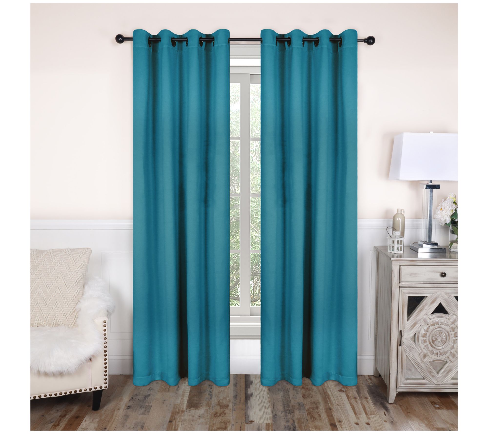 Superior Solid Blackout Curtain Panel Set, 52X72