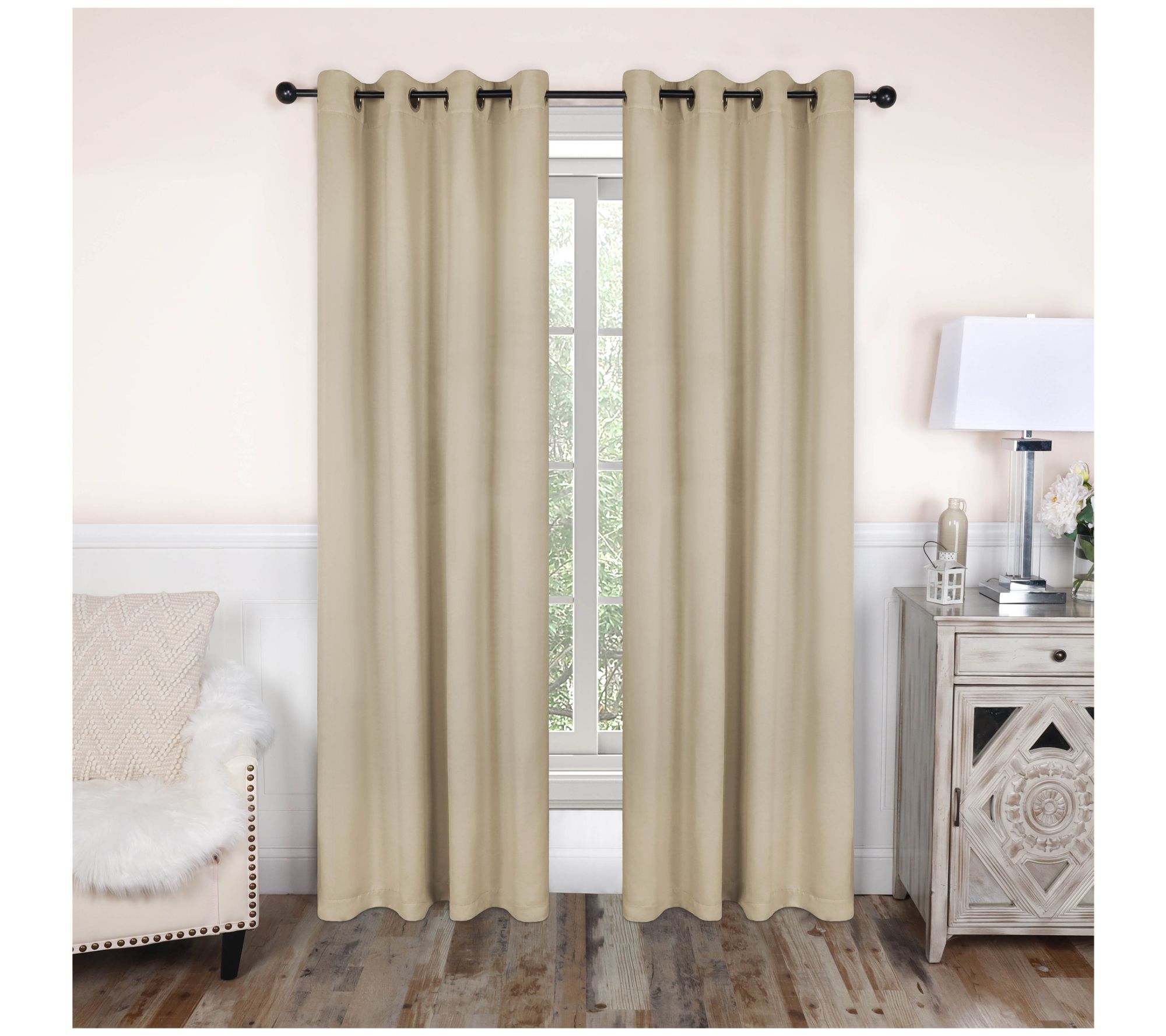 Superior Solid Blackout Curtain Panel Set, 52X72