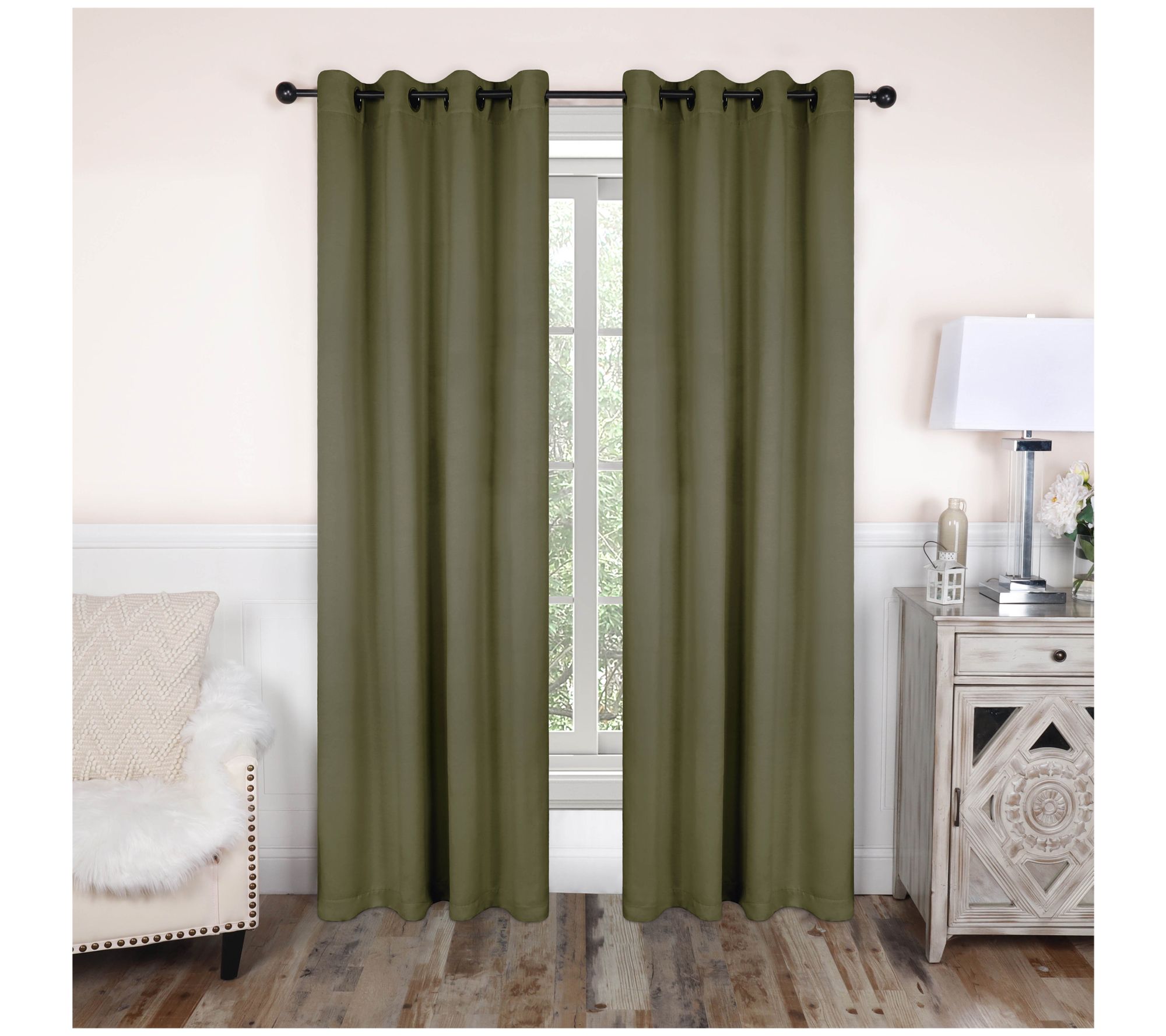 Superior Solid Blackout Curtain Panel Set, 52X72