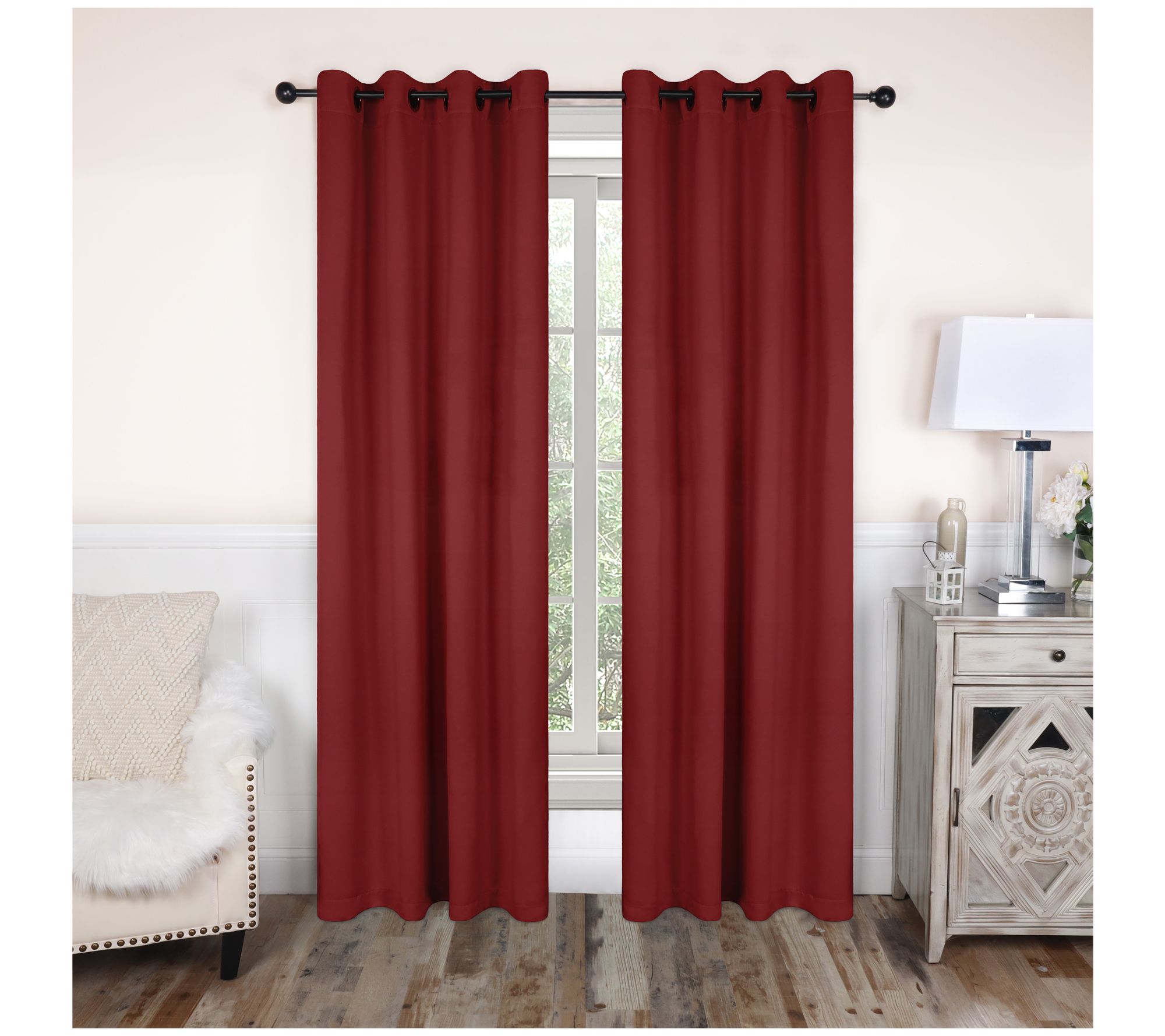 Superior Solid Blackout Curtain Panel Set, 52X72