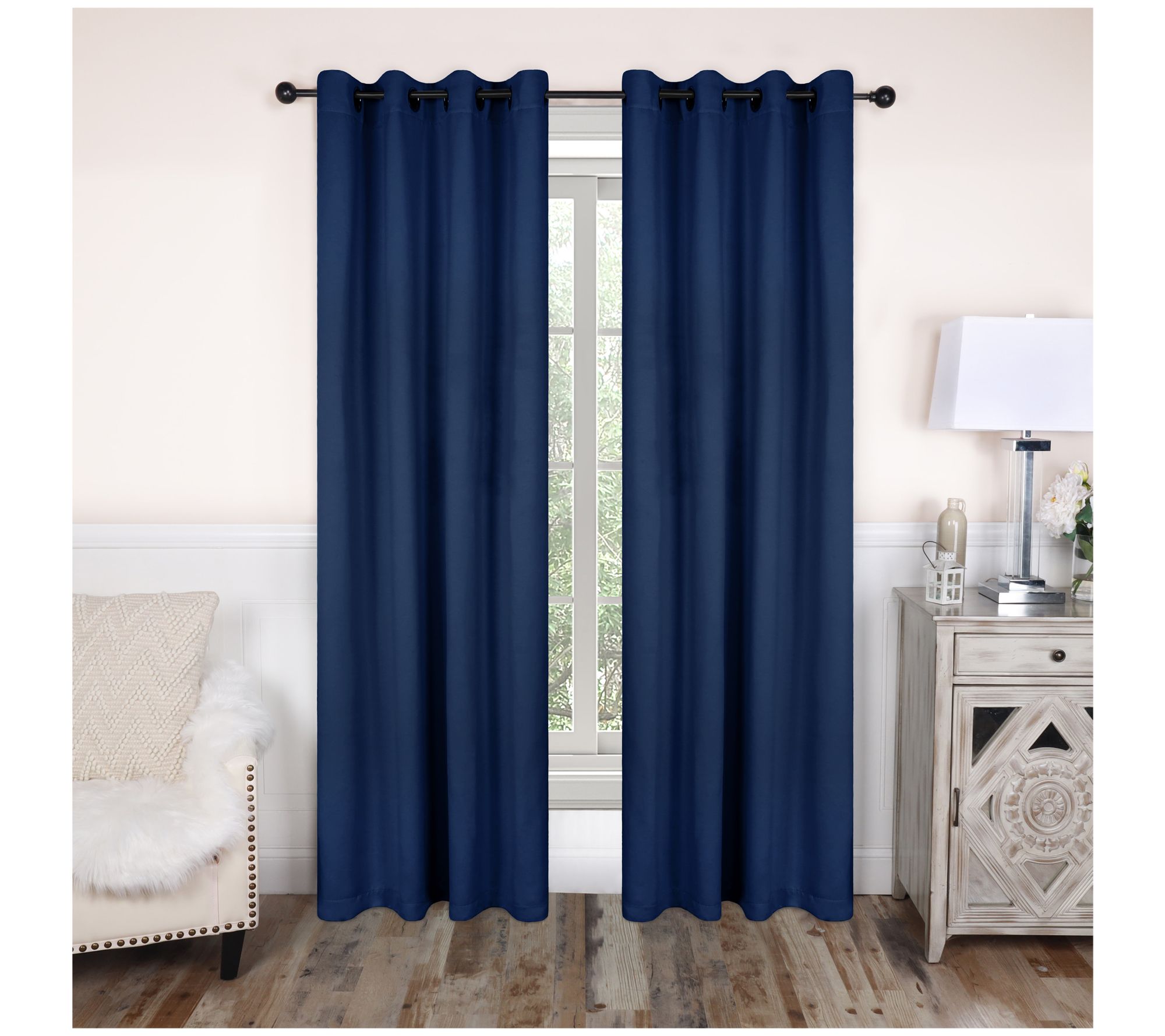 Superior Solid Blackout Curtain Panel Set, 52X72