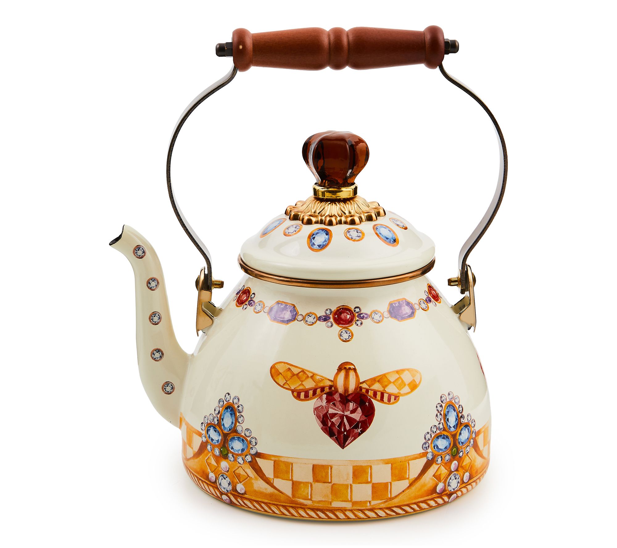 MacKenzie- Childs Queen Bee 2-qt Tea Kettle