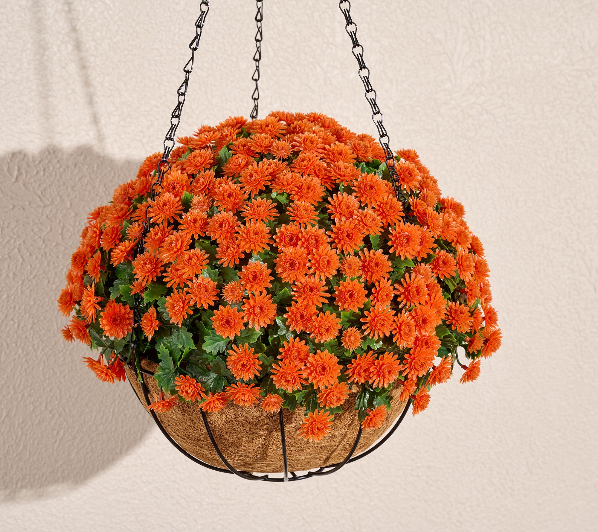 "As Is" Wicker Park Harvest Faux Mum Hanging Basket