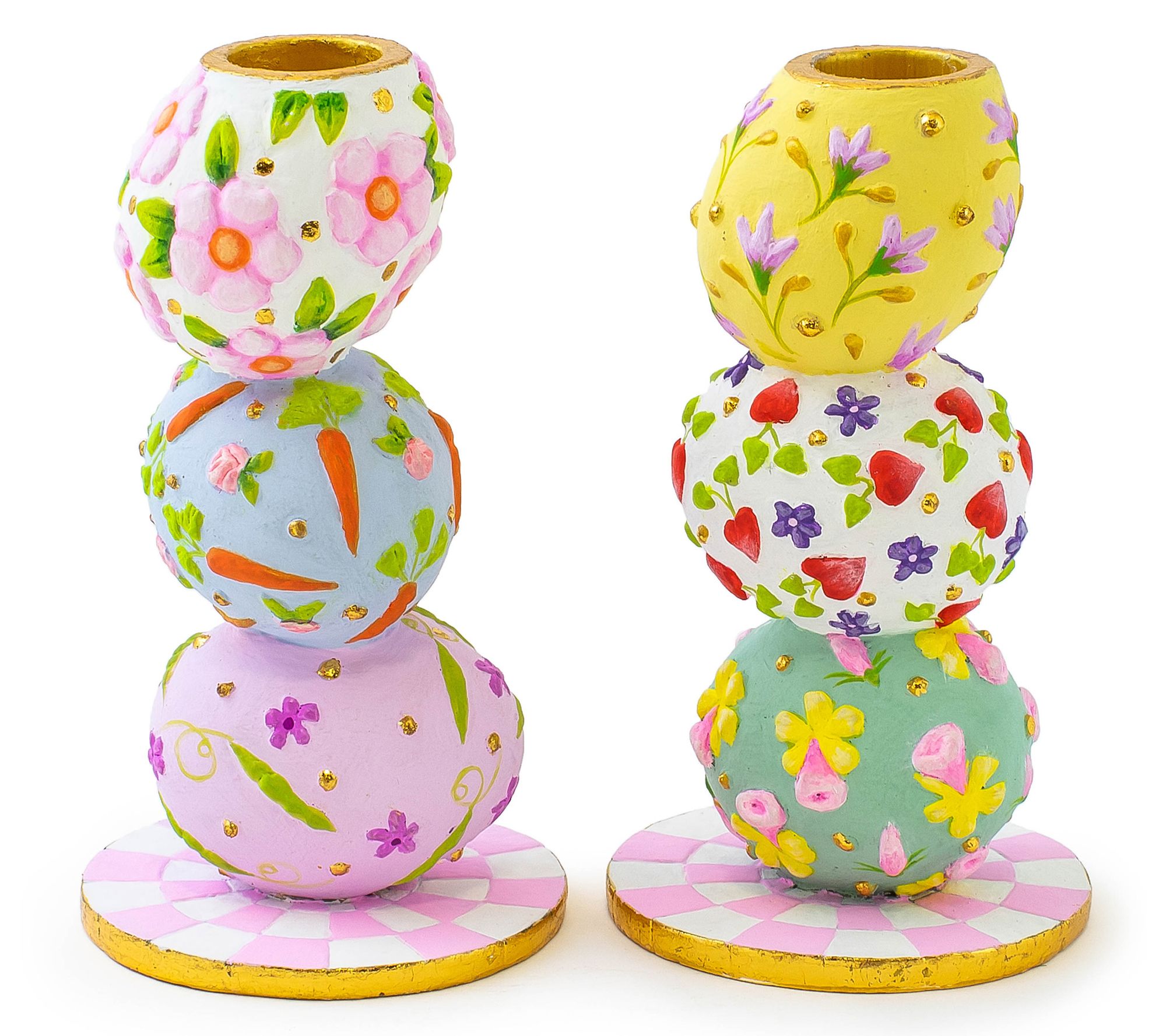 MacKenzie-Childs Set of 2 Egg Candle Holders