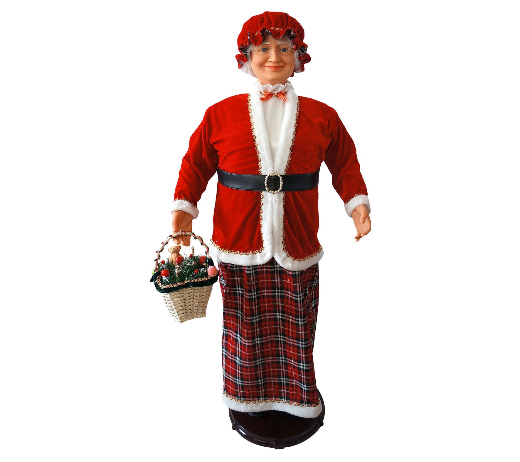 Christmas Time 58" Dancing Mrs. Claus with Tartan Skirt