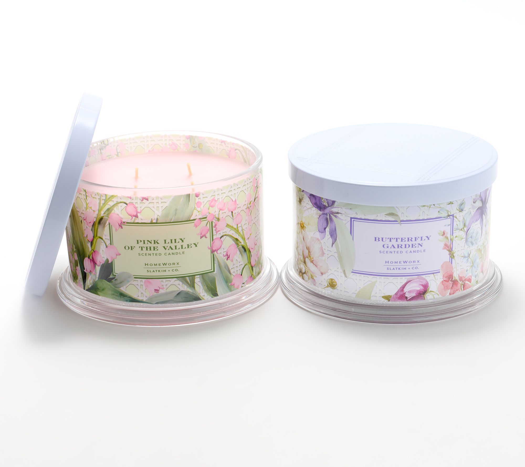 "As Is" HomeWorx by Slatkin + Co. S/2 18oz Garden Butterfly Mixed