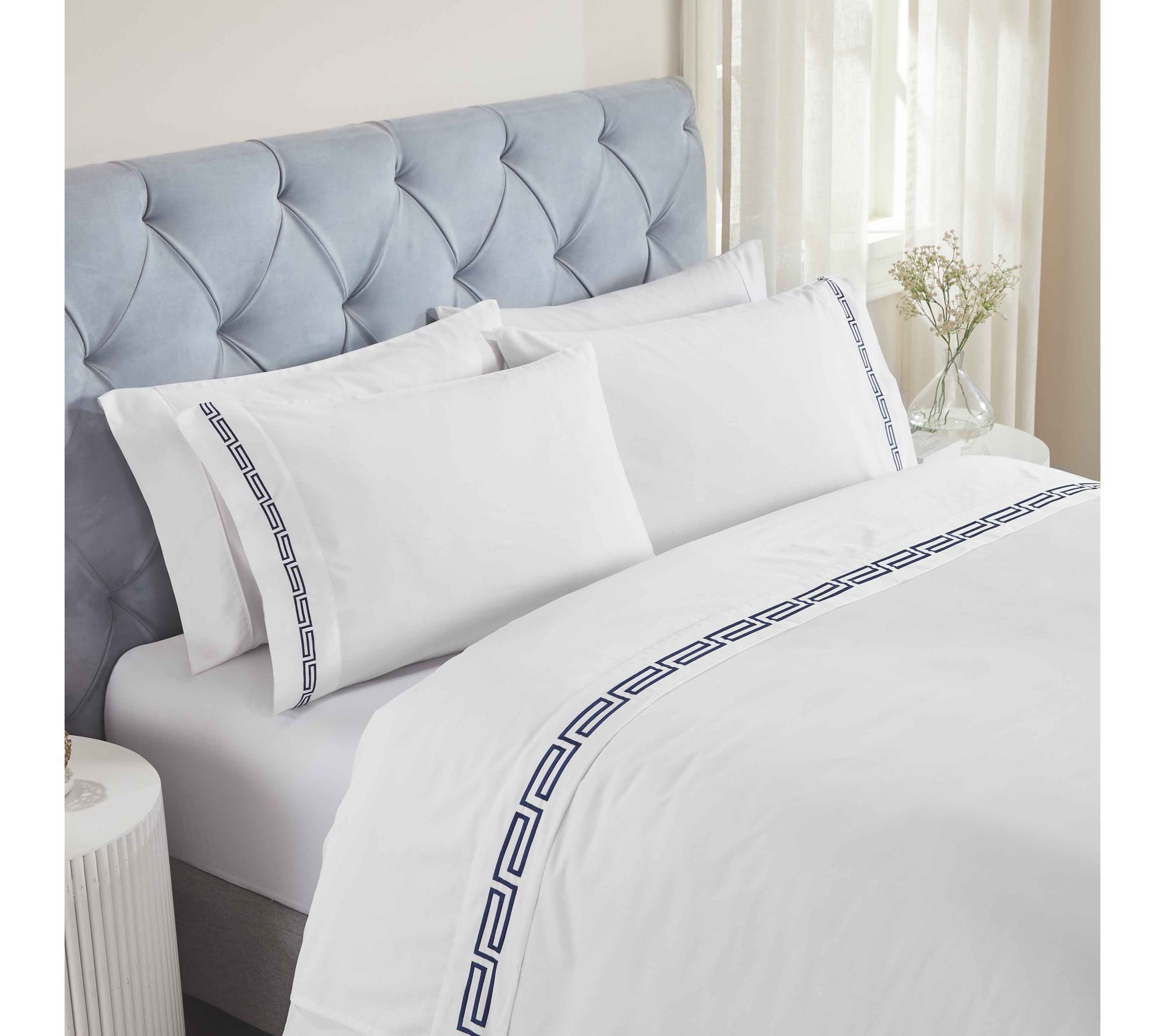 Superior Harrison Cotton Embroidered Sheet Set,Queen