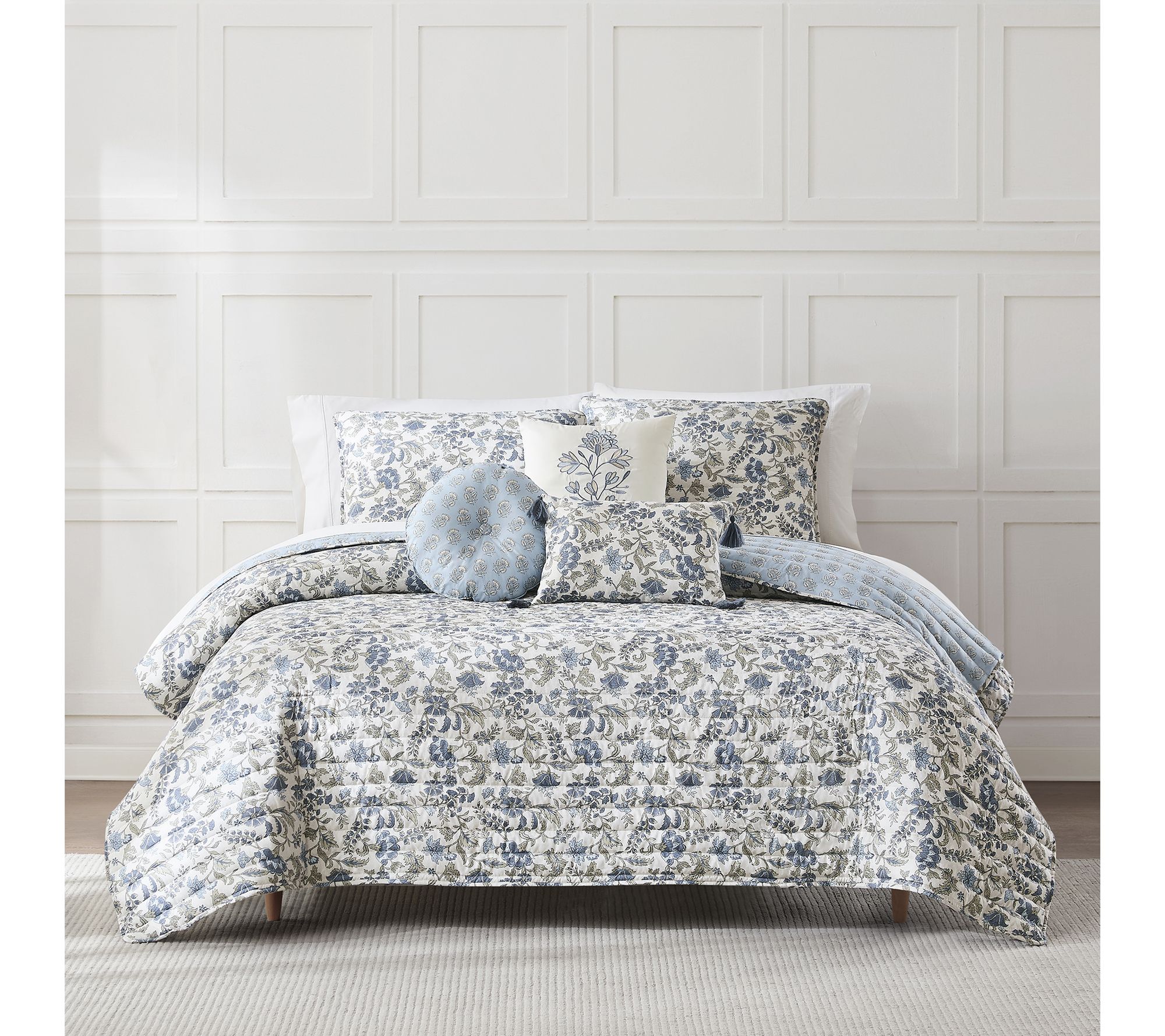 Lush Decor Lillian Block Reversible Quilt 6Pc Set Full/Queen