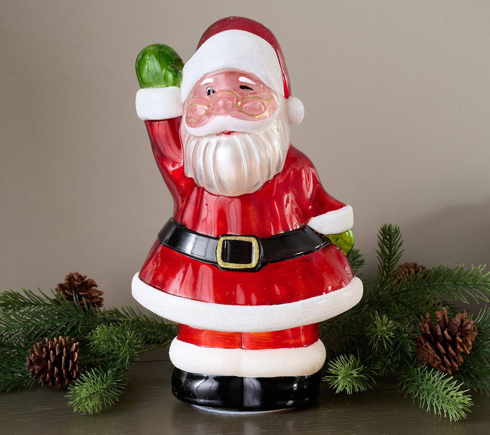 "As Is" Mr. Christmas 12" Illuminated Holiday Glass Figurine