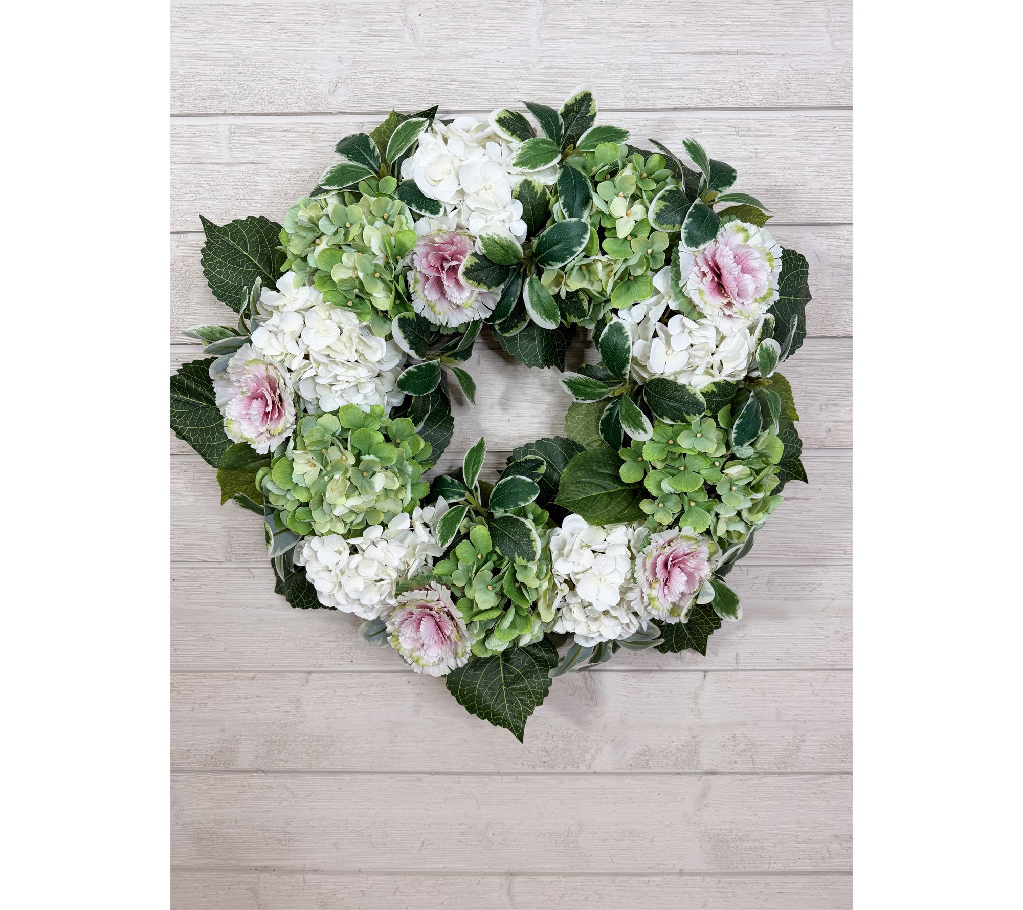 Simply Stunning 24" Hydrangea and Cabbage Wreath by Janine Graff