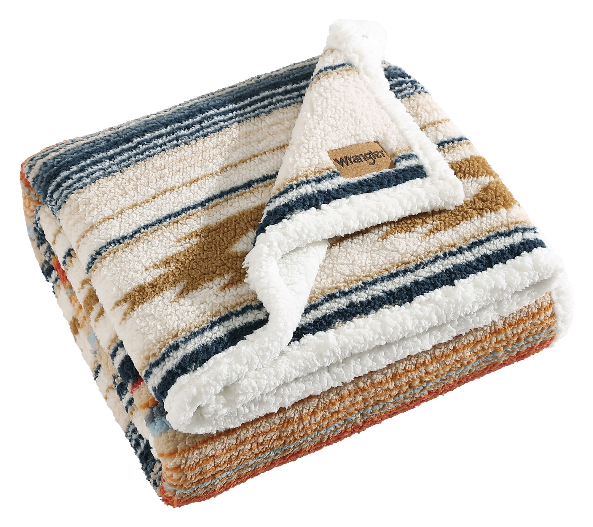 Wrangler Coytoe Sands Blue/Ivory Sherpa 50"X60"Throw
