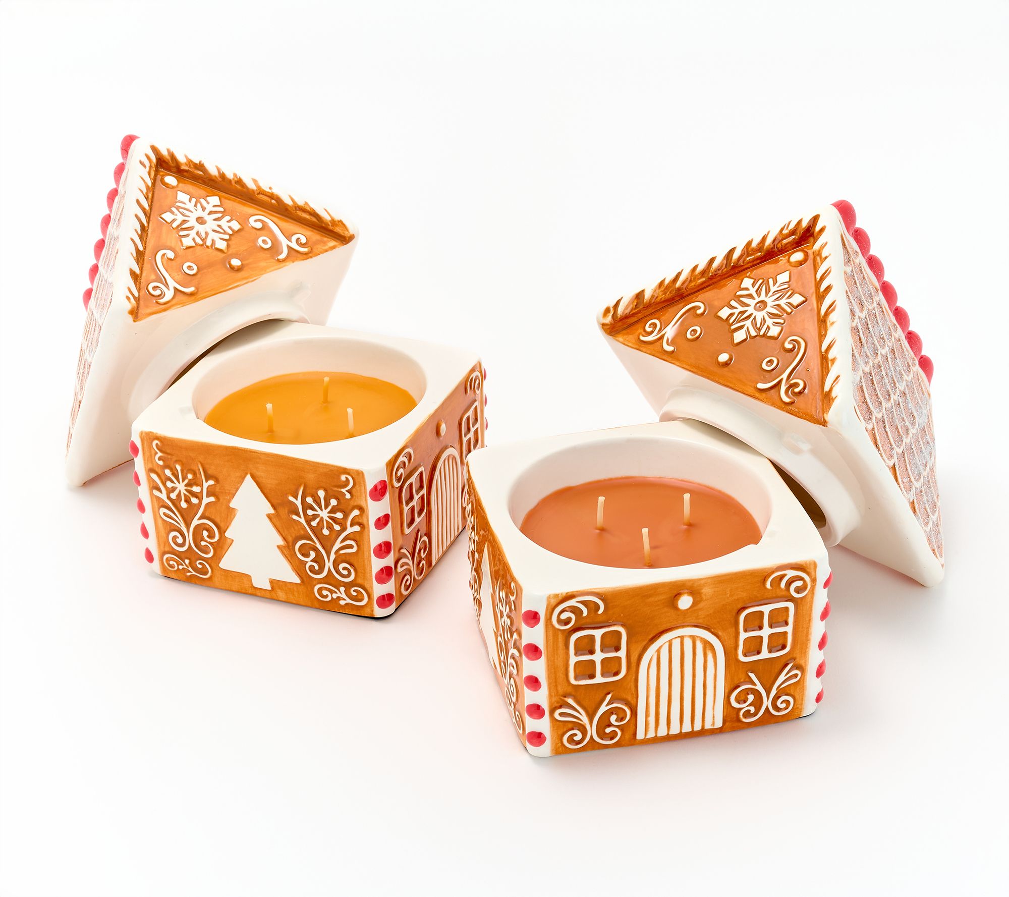 "As Is"HomeWorx by Slatkin + Co 6oz Set of 2 Gingerbread House Candles