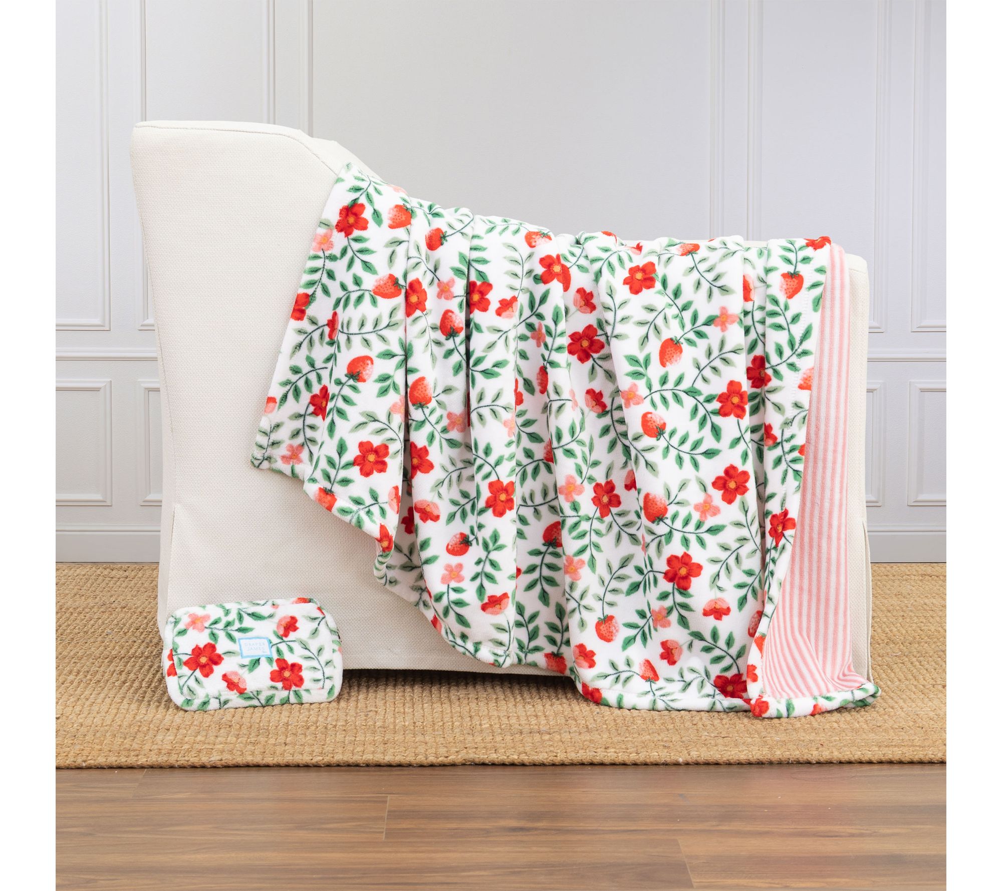 Draper James Reversible 60x70 Velvetsoft Throw