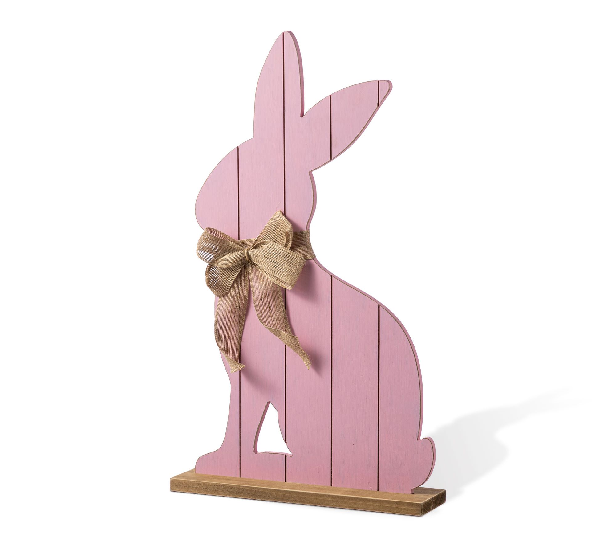 Glitzhome 24"H Easter Wooden Pink Bunny Porch Decor