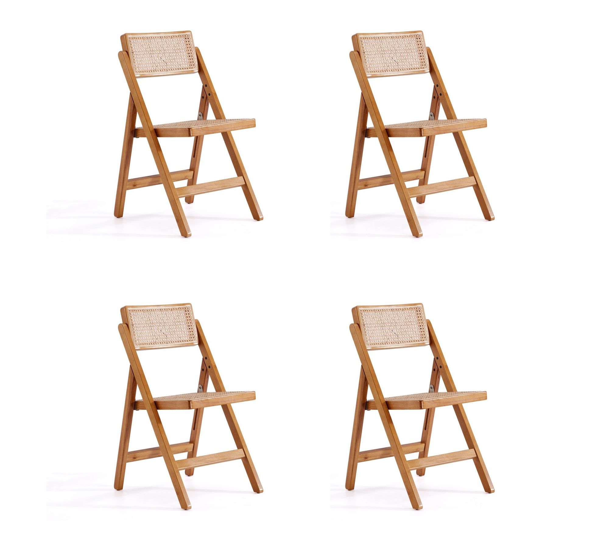 Manhattan Comfort Pullman Wood Folding Chair -Set of 4