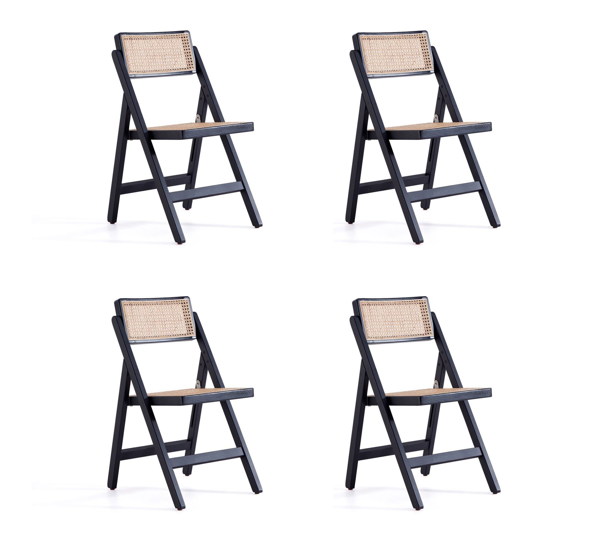 Manhattan Comfort Pullman Wood Folding Chair -Set of 4