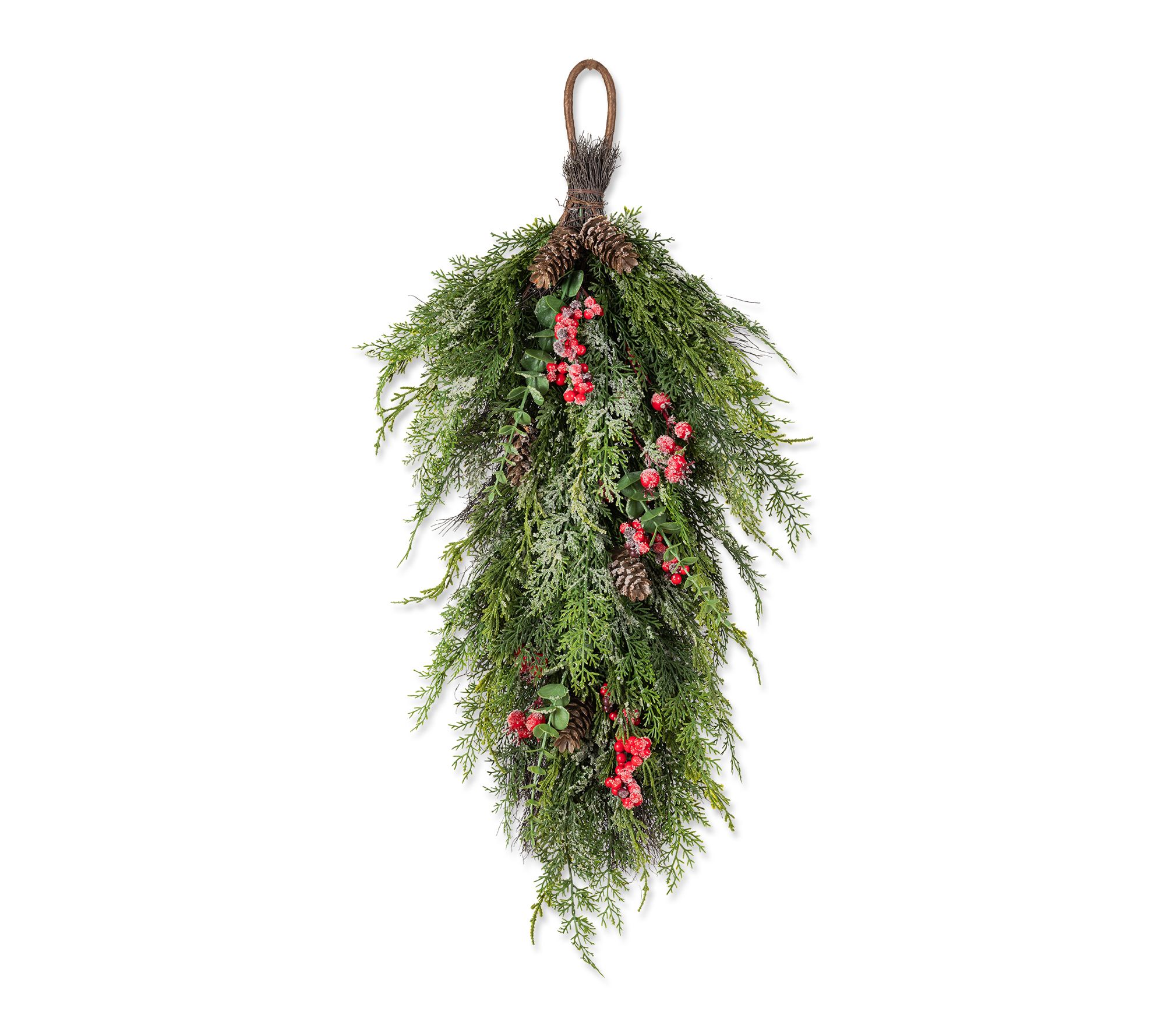 Glitzhome 31.5" Christmas Greenery Frosted PE Dripping