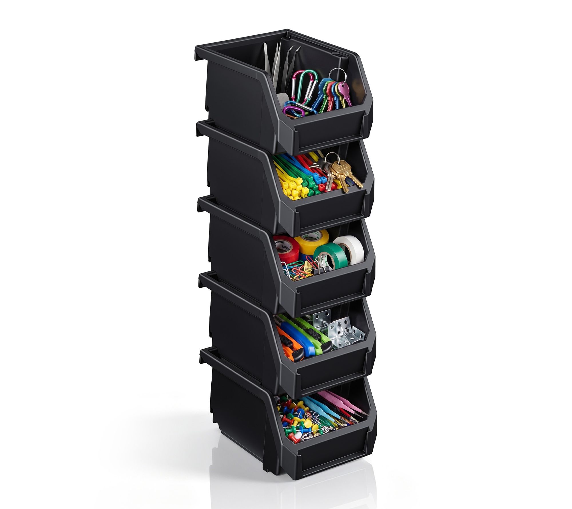 Sorbus Open Front Garage Plastic Storage Bin - X-Small, 5 PK - QVC.com